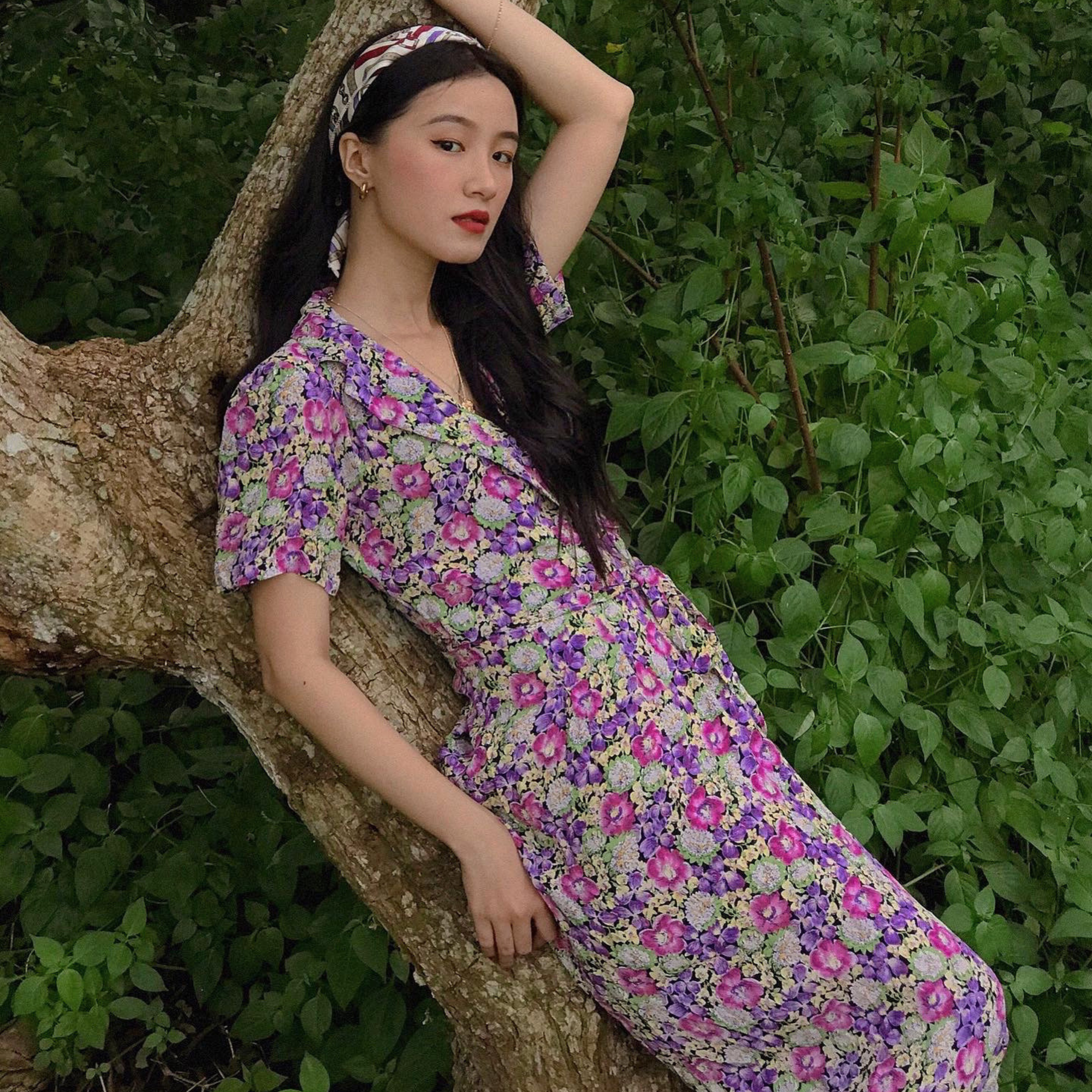 Peggy Wrap Dress in Lilac Floral