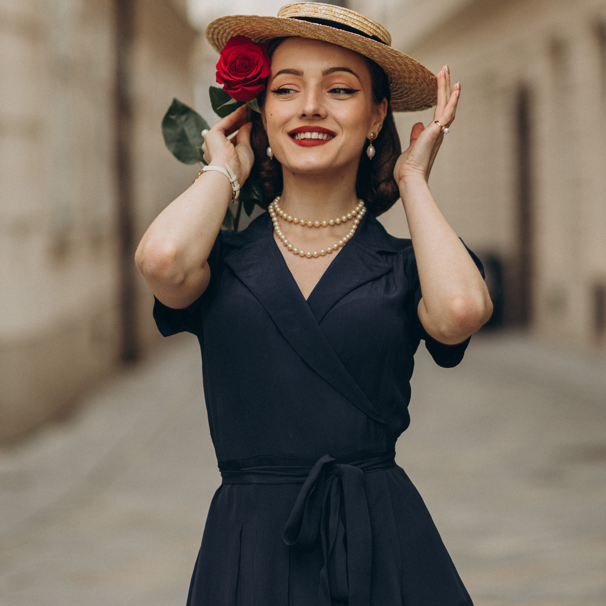 Peggy Wrap Dress in French Navy