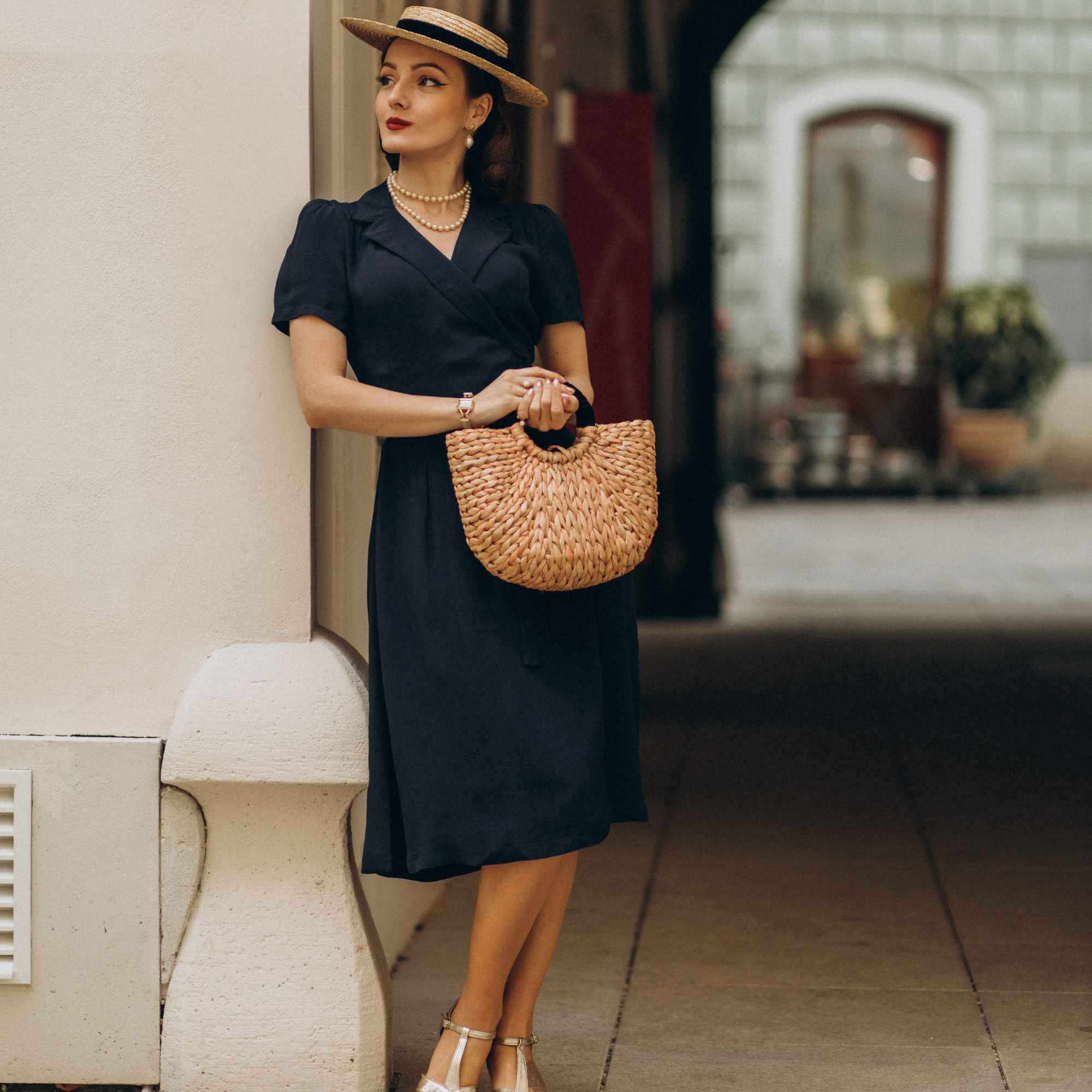 Peggy Wrap Dress in French Navy