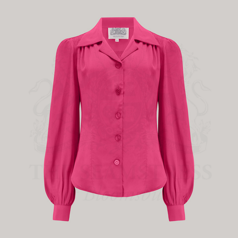 Poppy Blouse in Raspberry | Classic 1940s Style Women's Blouse - The ...
