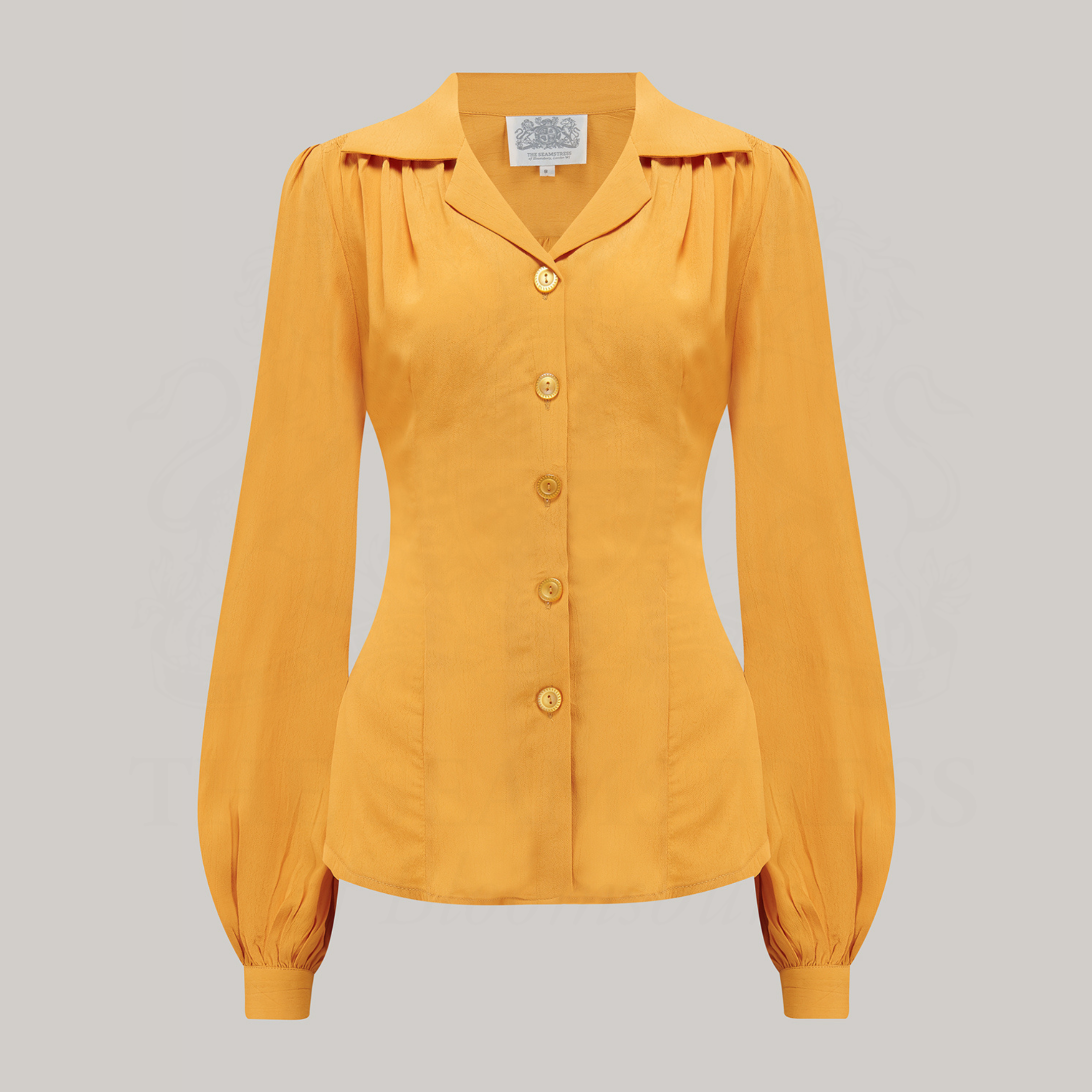 Poppy Blouse in Mustard | Classic 1940s Style Women's Blouse - The