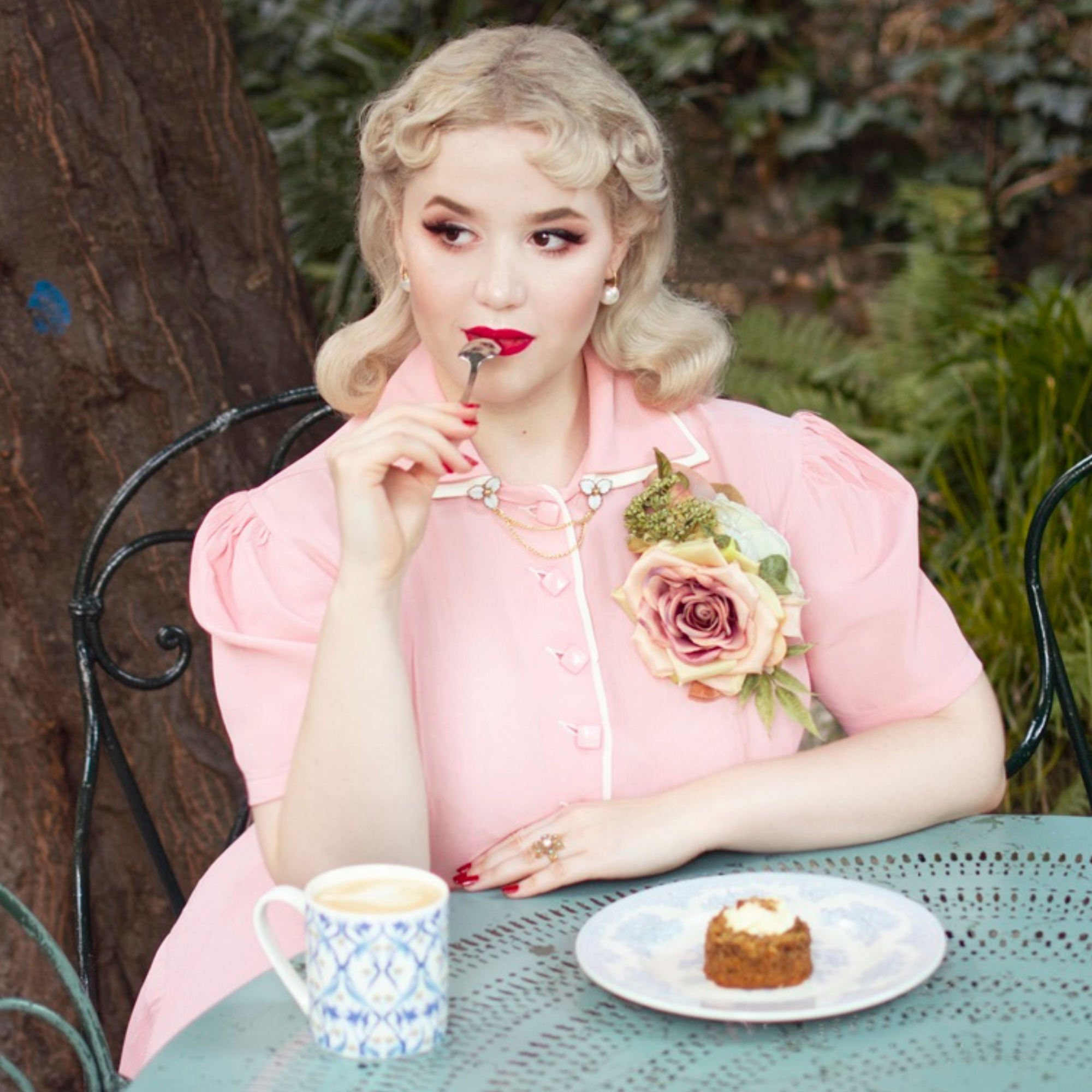 Mae Tea Dress in Blossom Pink