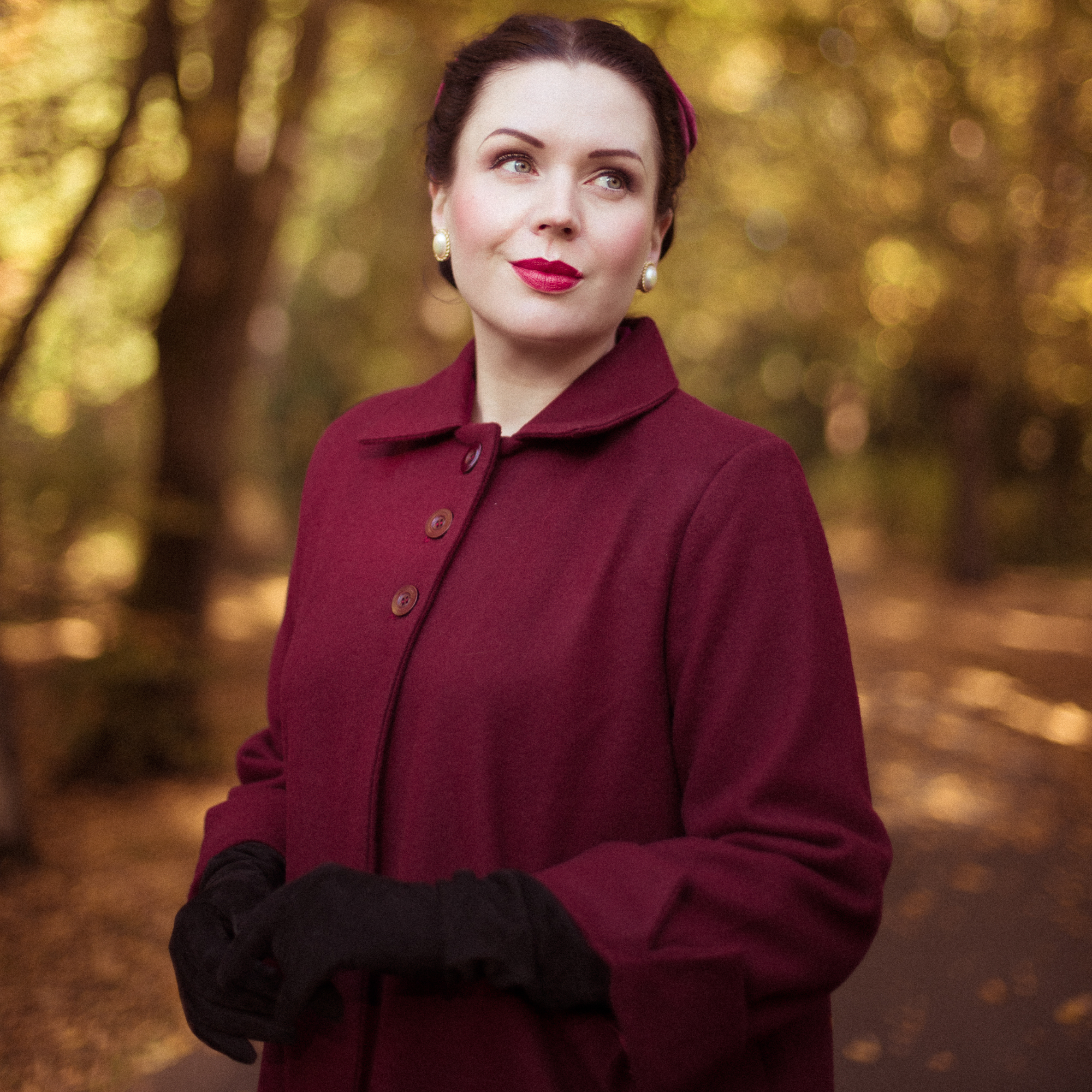 43" Swing Coat in Wine