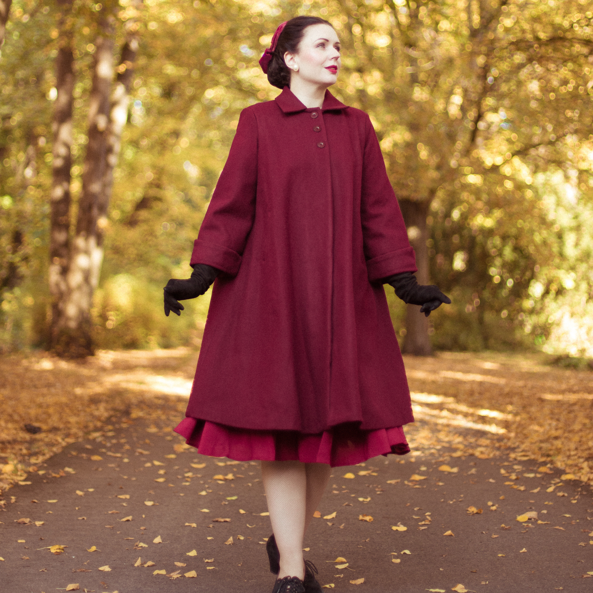 43" Swing Coat in Wine