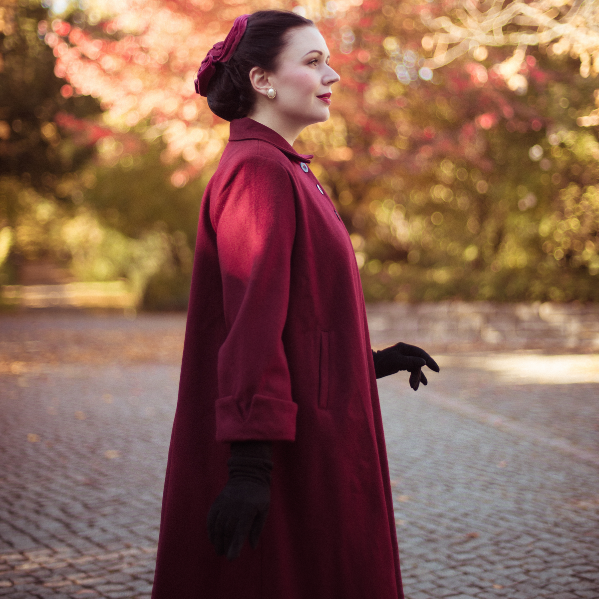 43&quot; Swing Coat in Wine