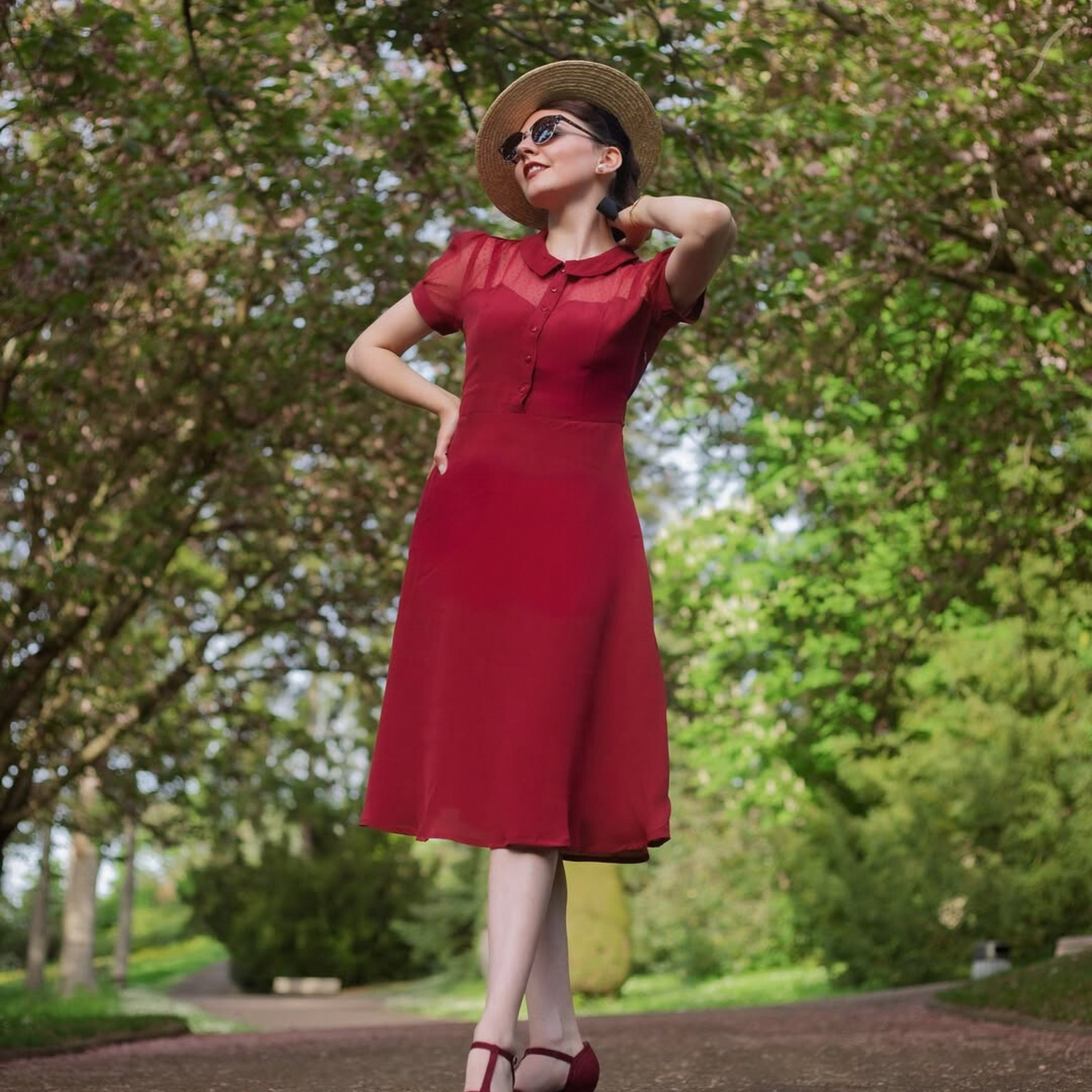 Florance Dress in Windsor Wine