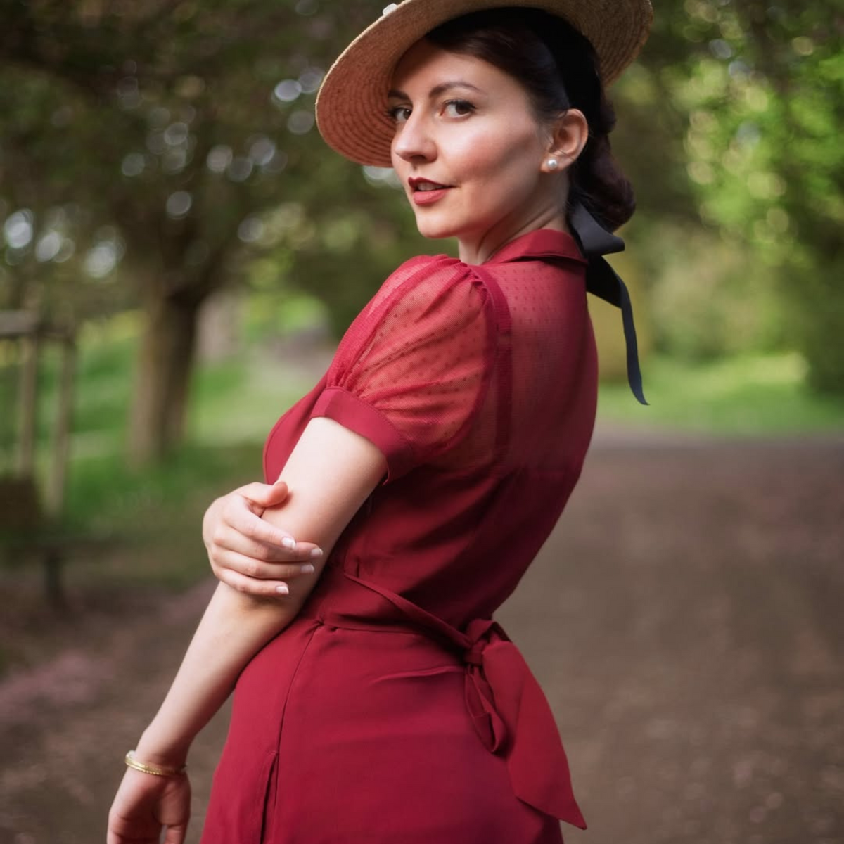 Florance Dress in Windsor Wine