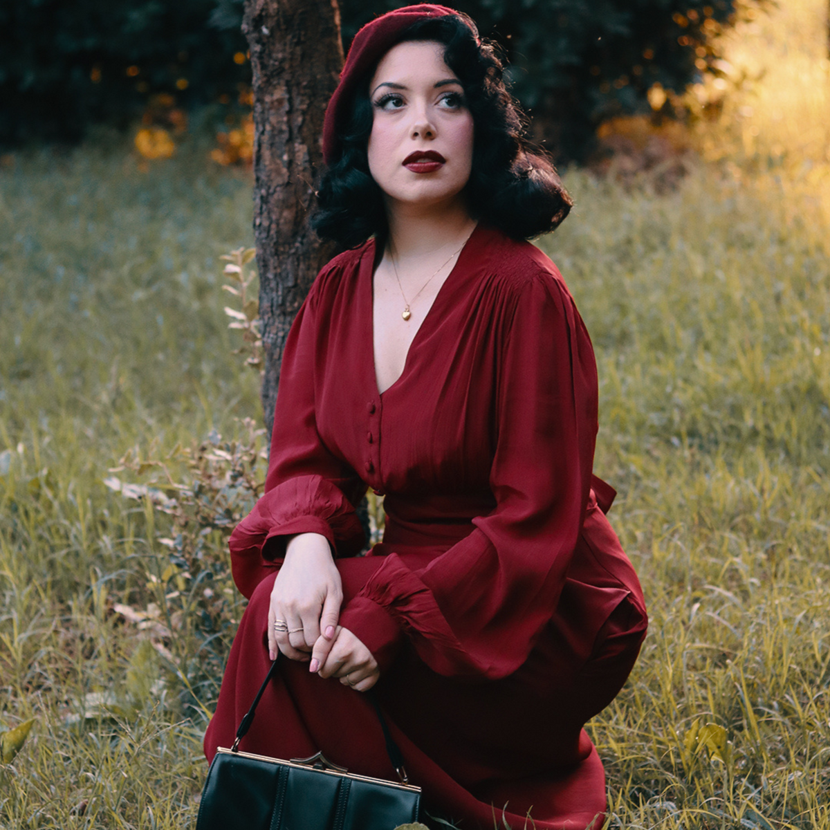 Ava Dress in Windsor Wine