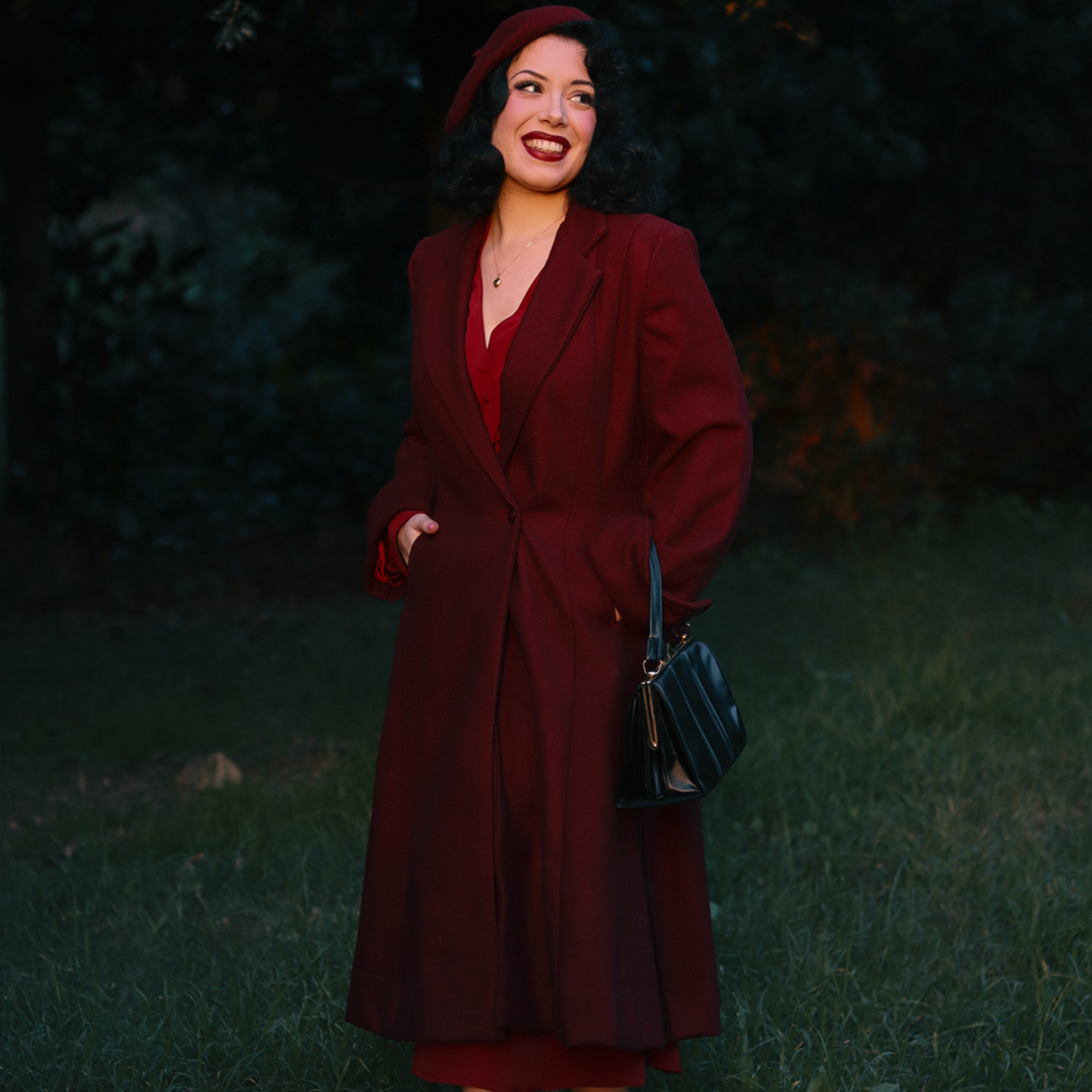 Elizabeth Coat in Wine