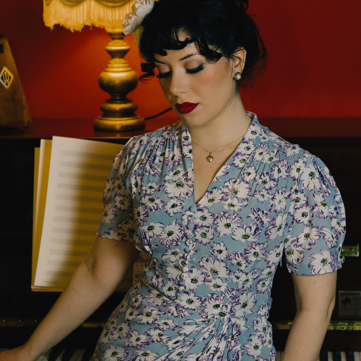Mabel Waterfall Dress in Daisy Print