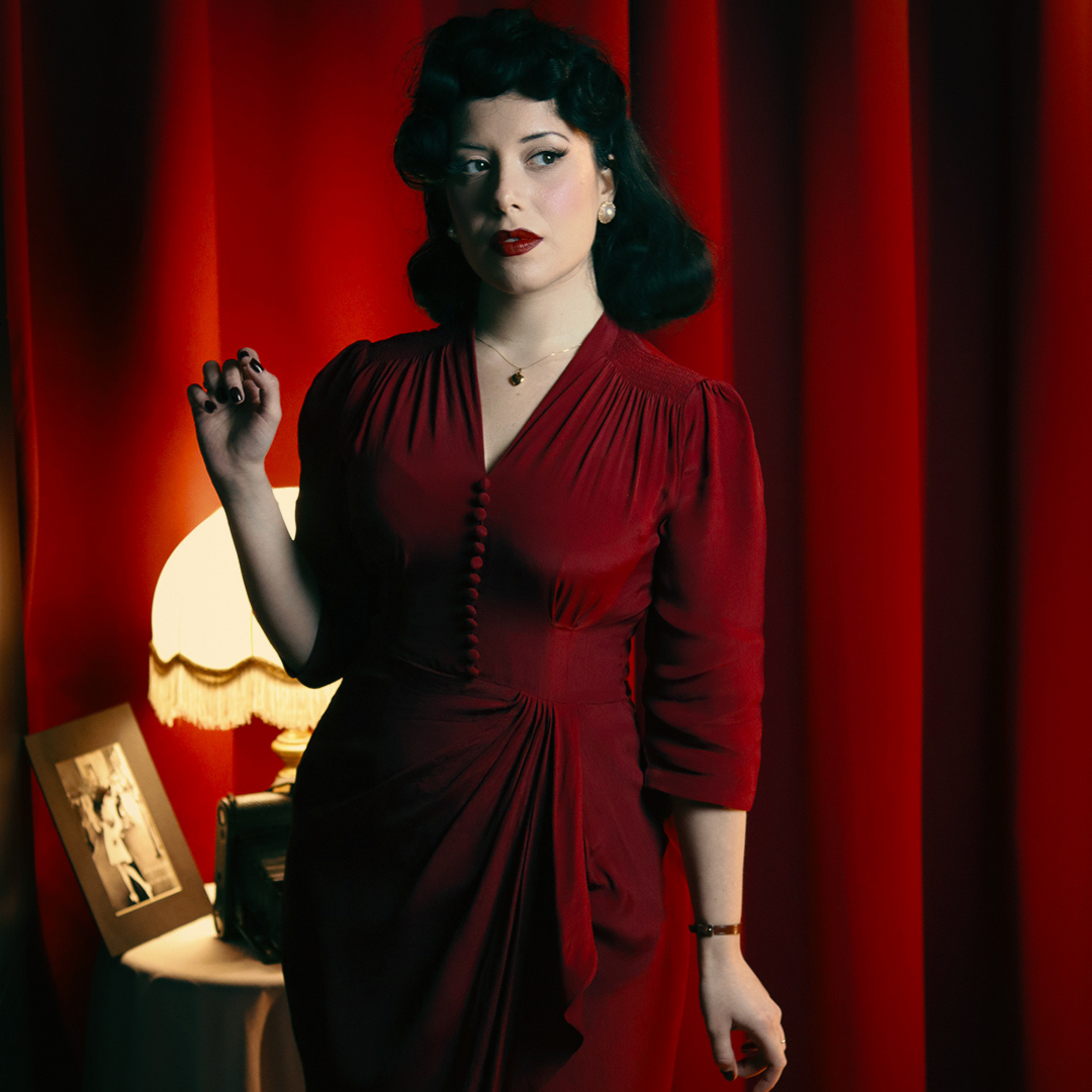 Mabel 3/4 Waterfall Dress in Windsor Wine