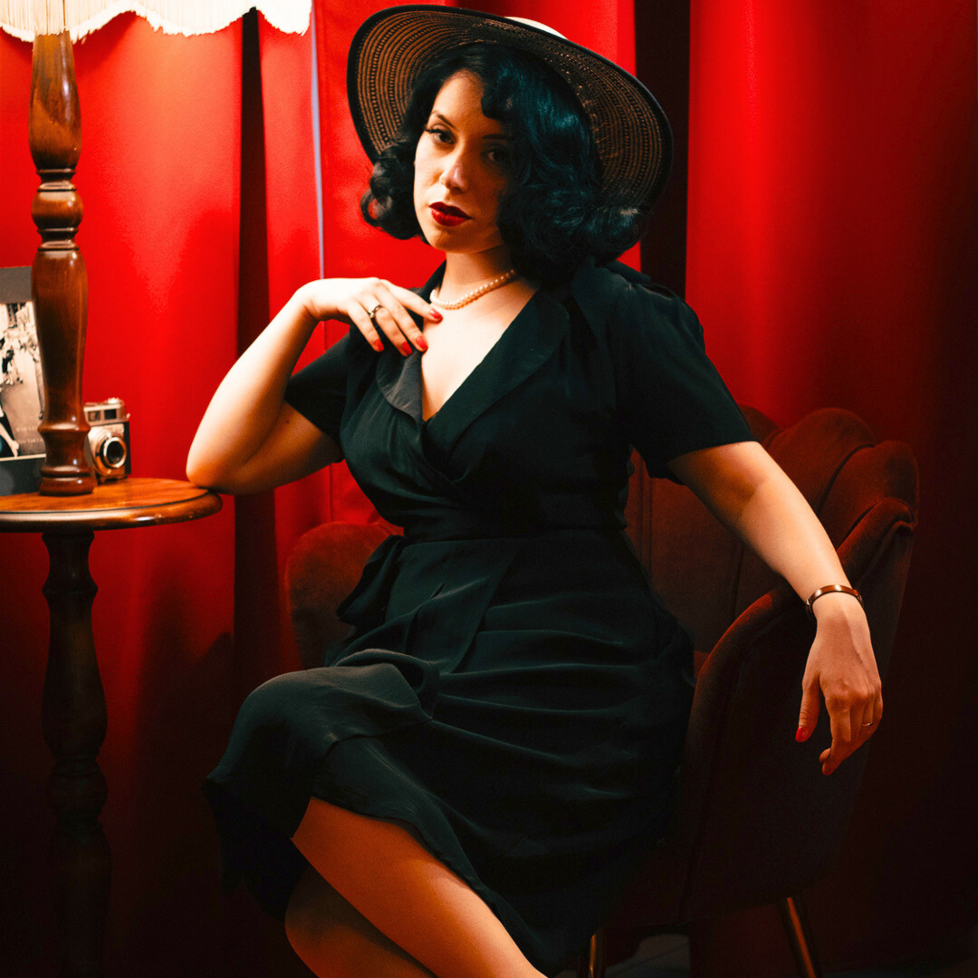 Peggy Wrap Dress in Liquorice Black