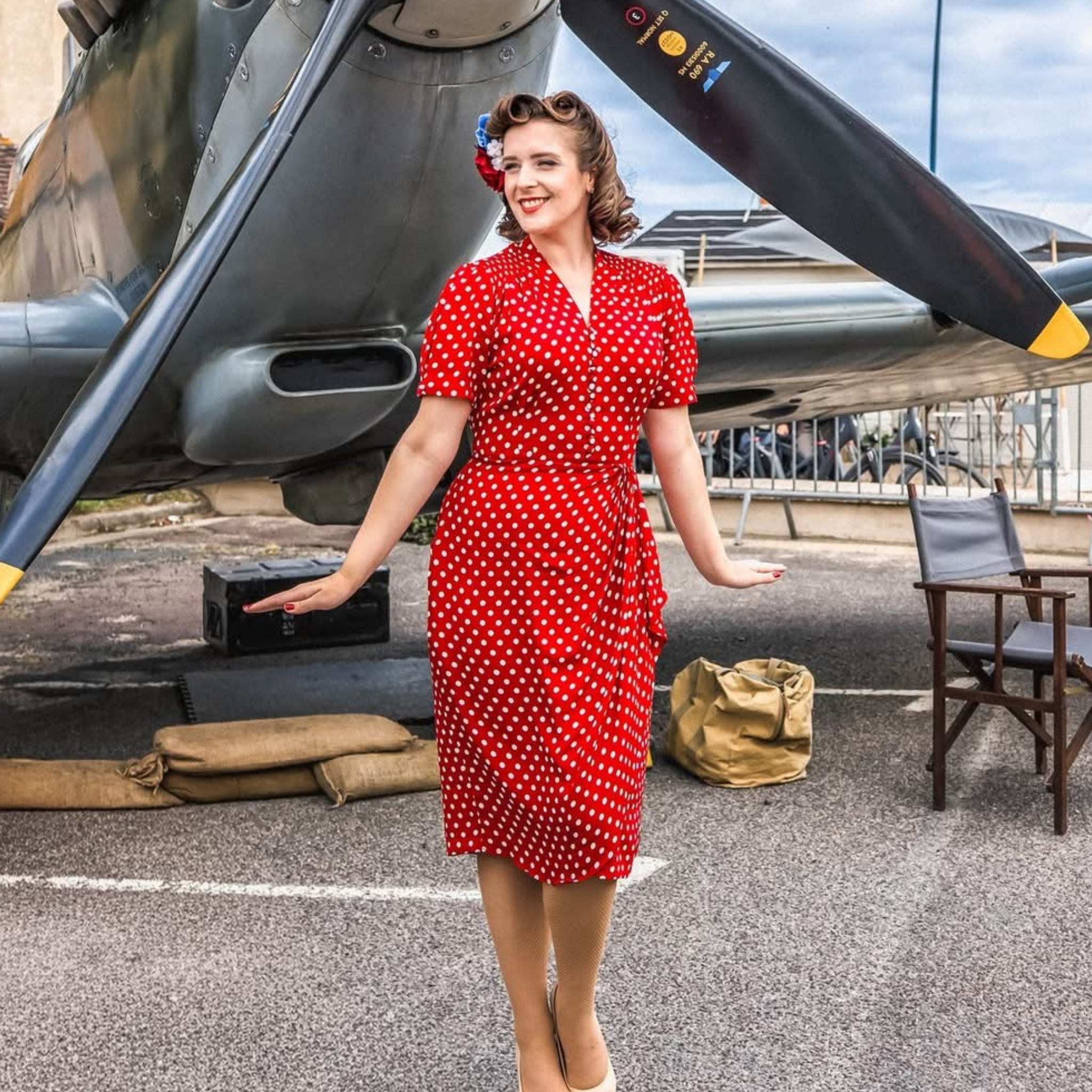 Mabel Dress in Red Polka Dot