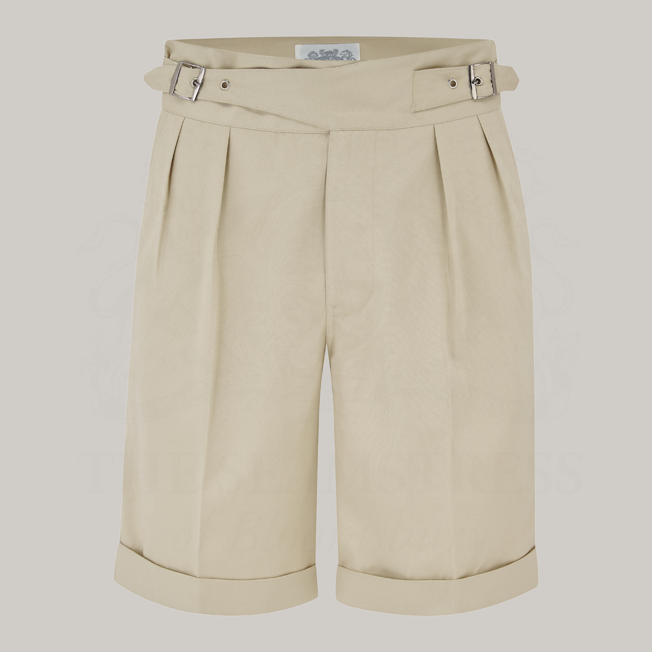 パンツ lamb skin baggy gurkha shorts Men's 1940s Gurkha Shorts in Stone | High Waisted Wide Leg Front