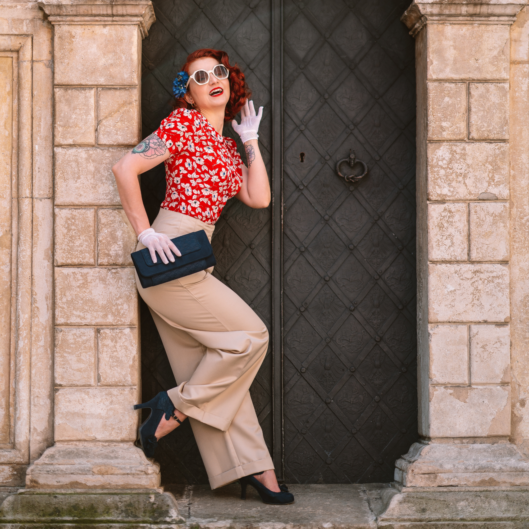 Tailored Audrey Trousers in Stone