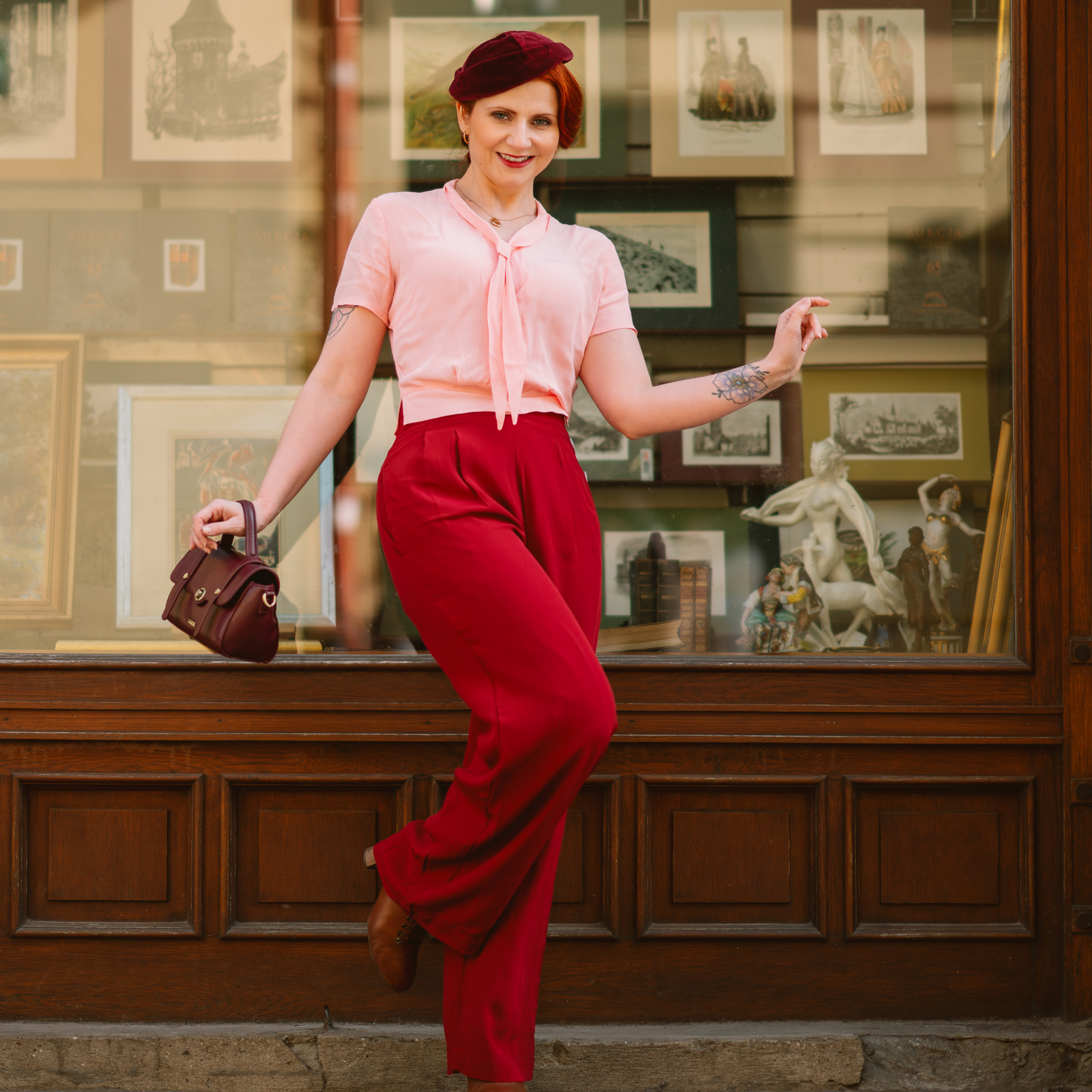 Audrey Trousers in Windsor Wine