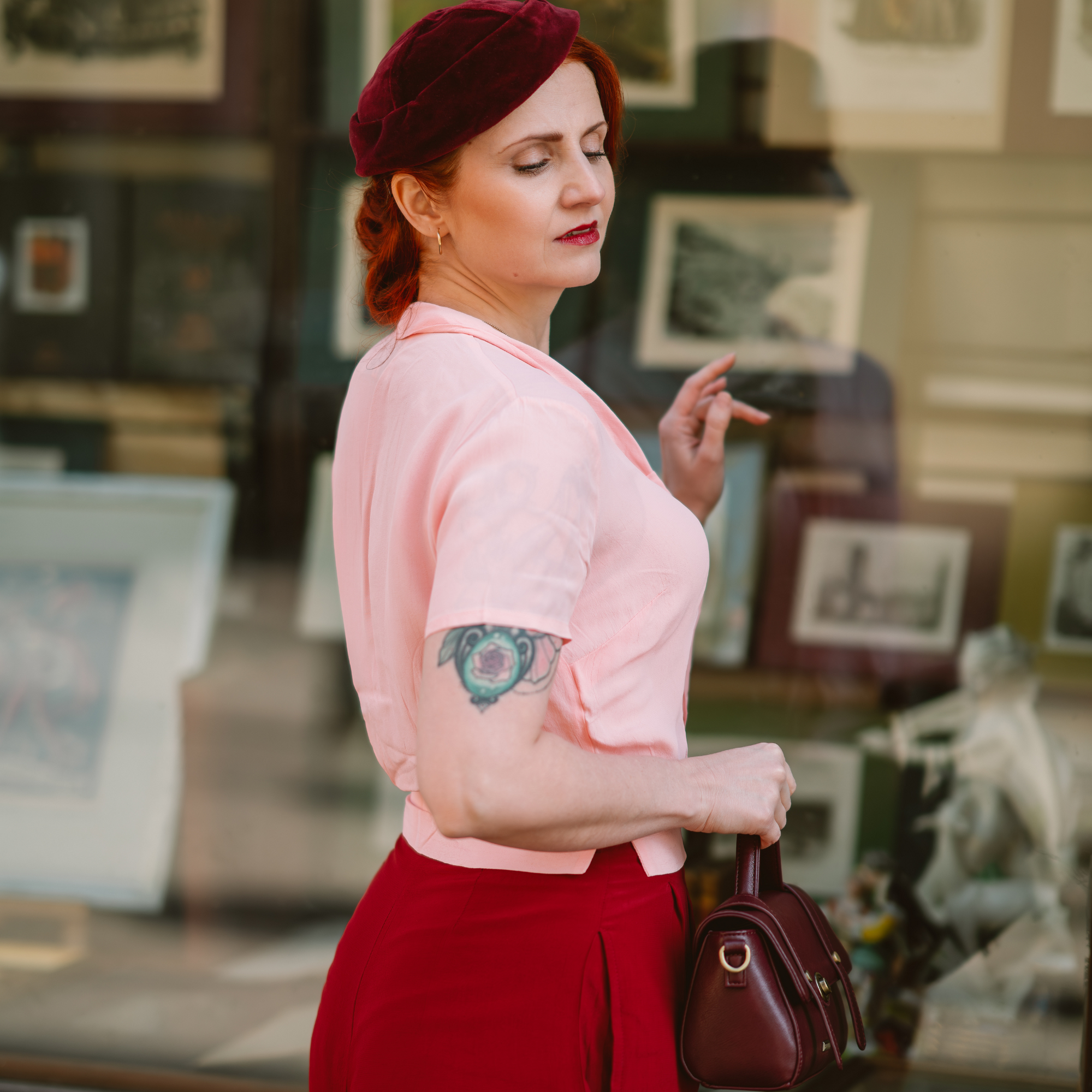 Bonnie Sailor Blouse Short Sleeve in Blossom Pink