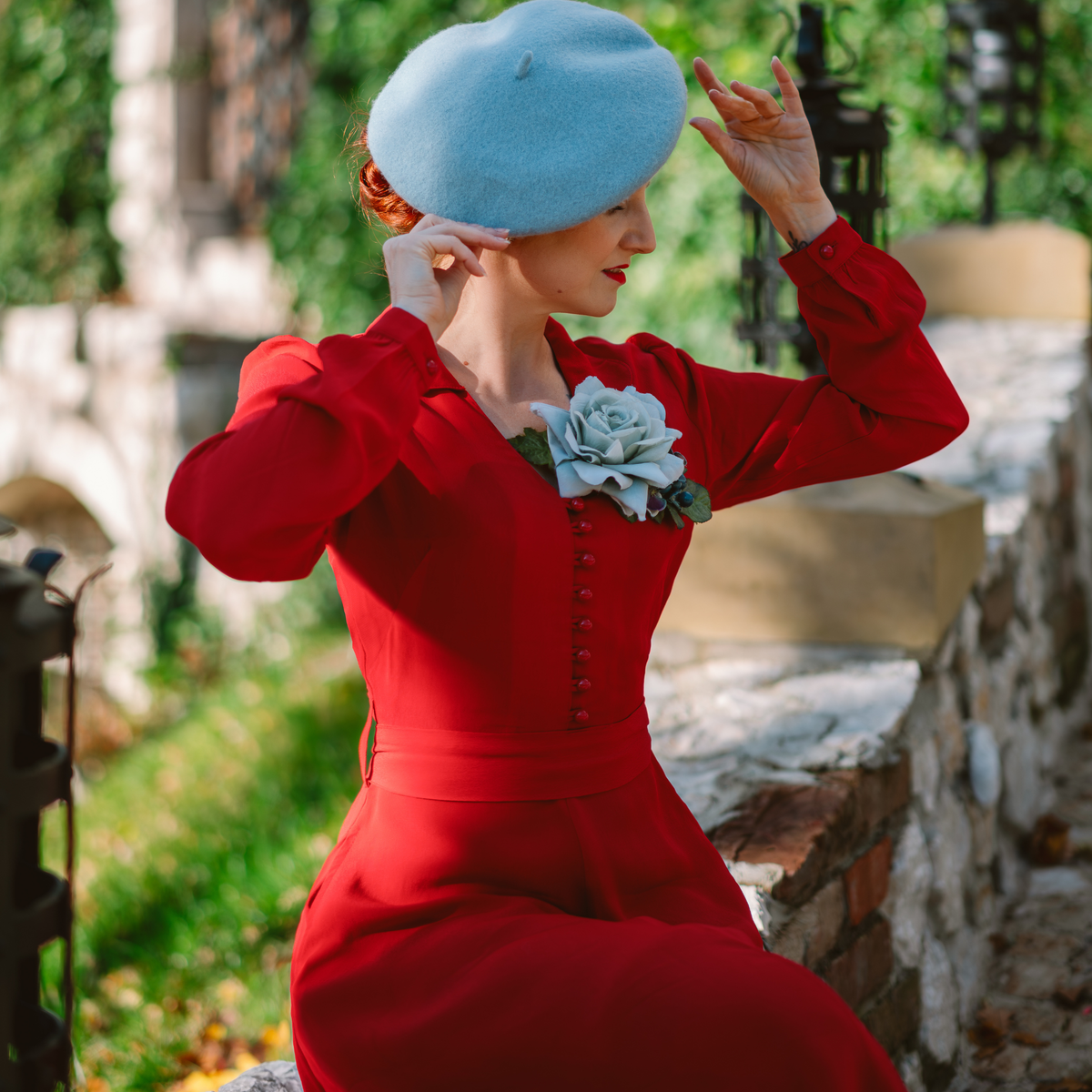Clarice Dress in Lipstick Red