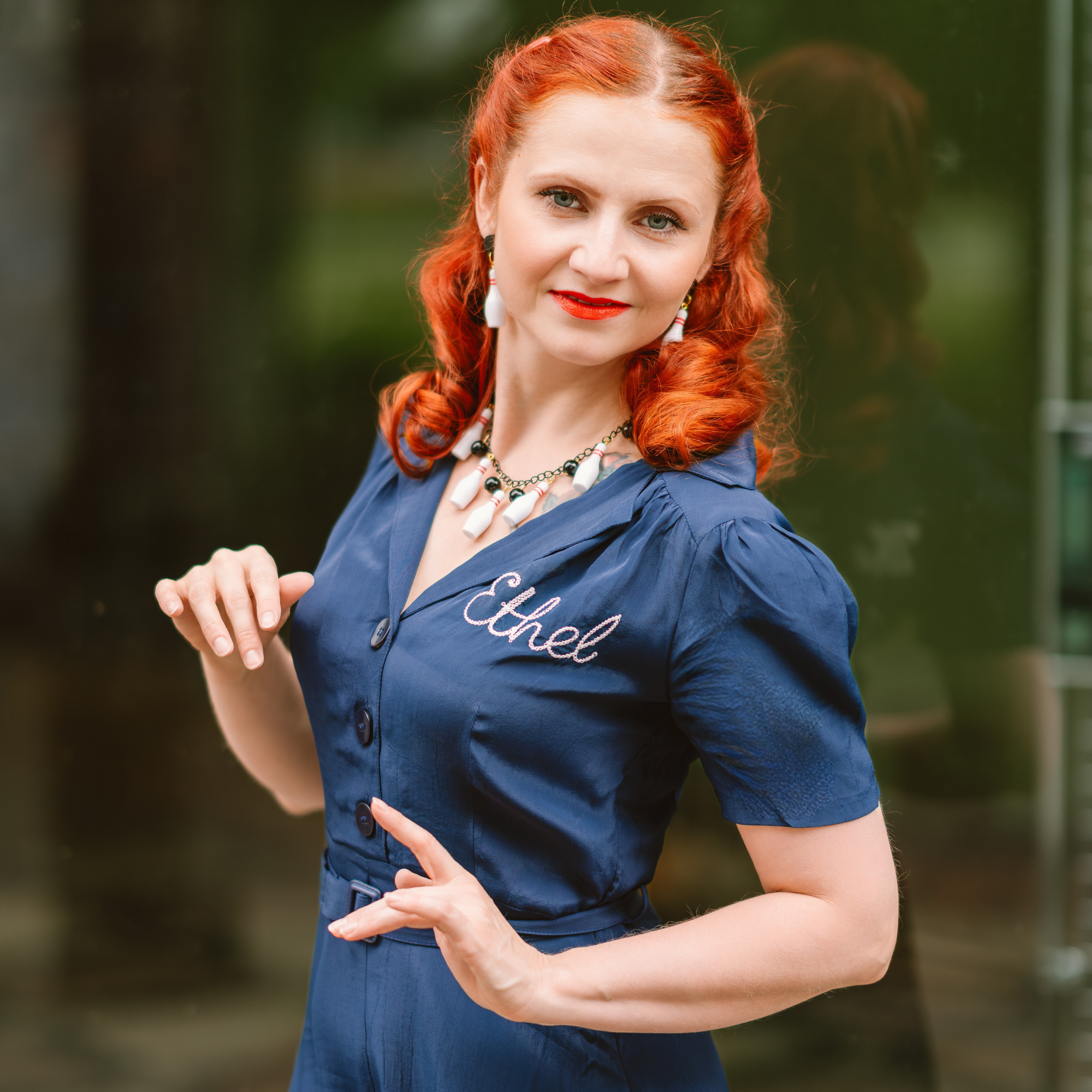 Ethel-49er Dress in French Navy