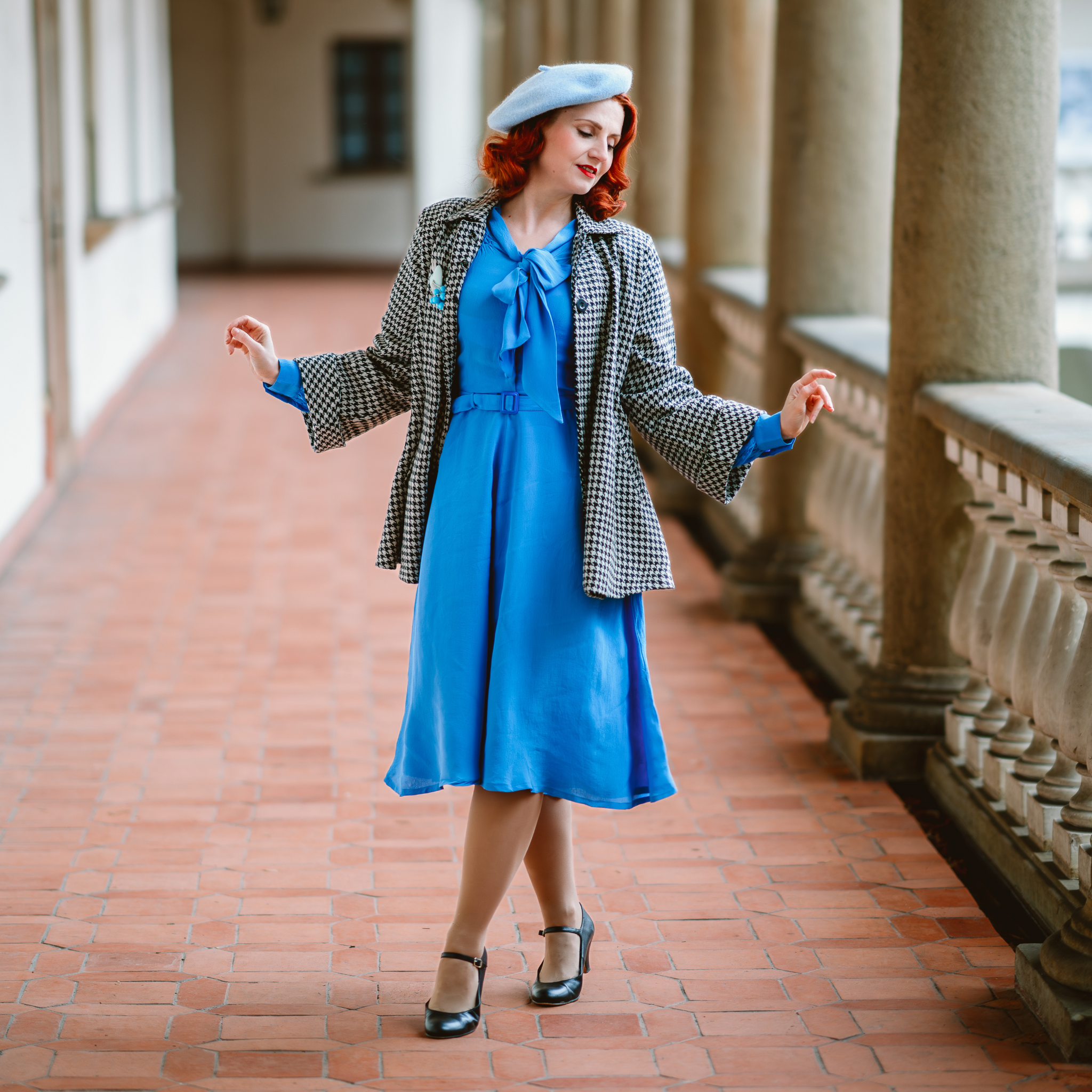 Eva Dress Palace Blue | Women's 1940s Style Pussy Bow Dress - The Seamstress of Bloomsbury Eva Dress Palace Blue | Women's 1940s Style Pussy Bow Dress - The Seamstress of Bloomsbury