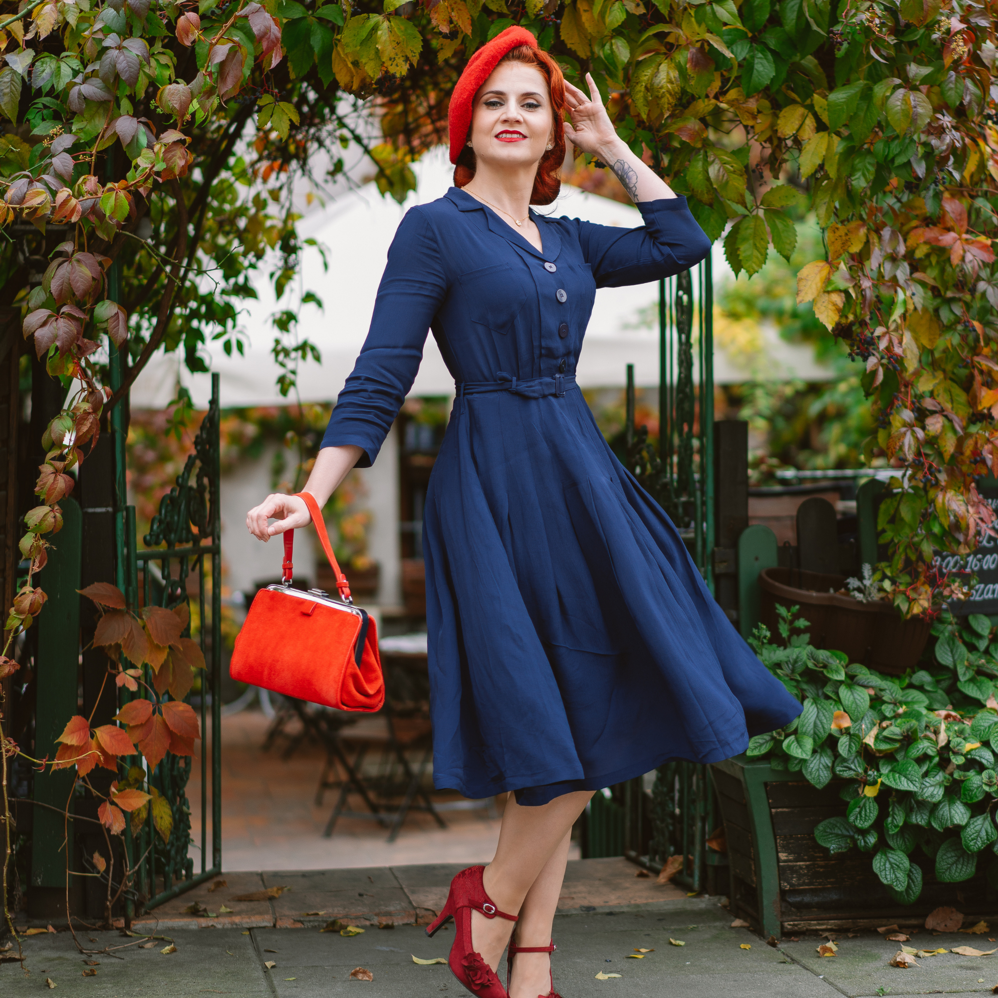 Lucille Shirtwaister Dress in French Navy