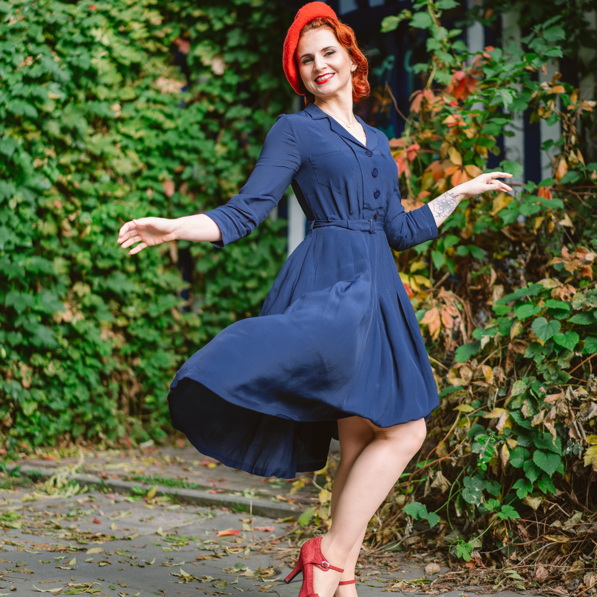 Lucille Shirtwaister Dress in French Navy