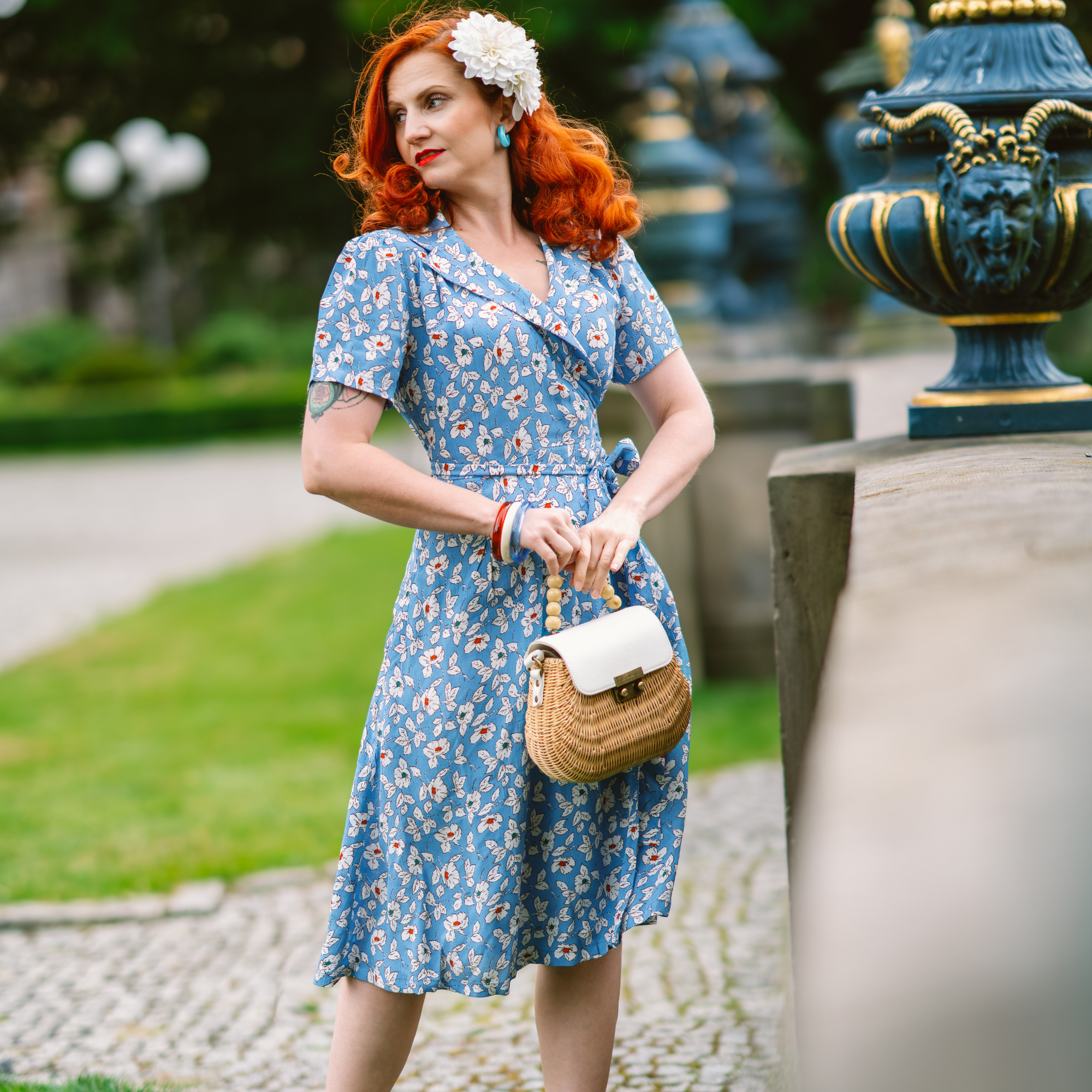 Peggy Wrap Dress in Palace Pansy