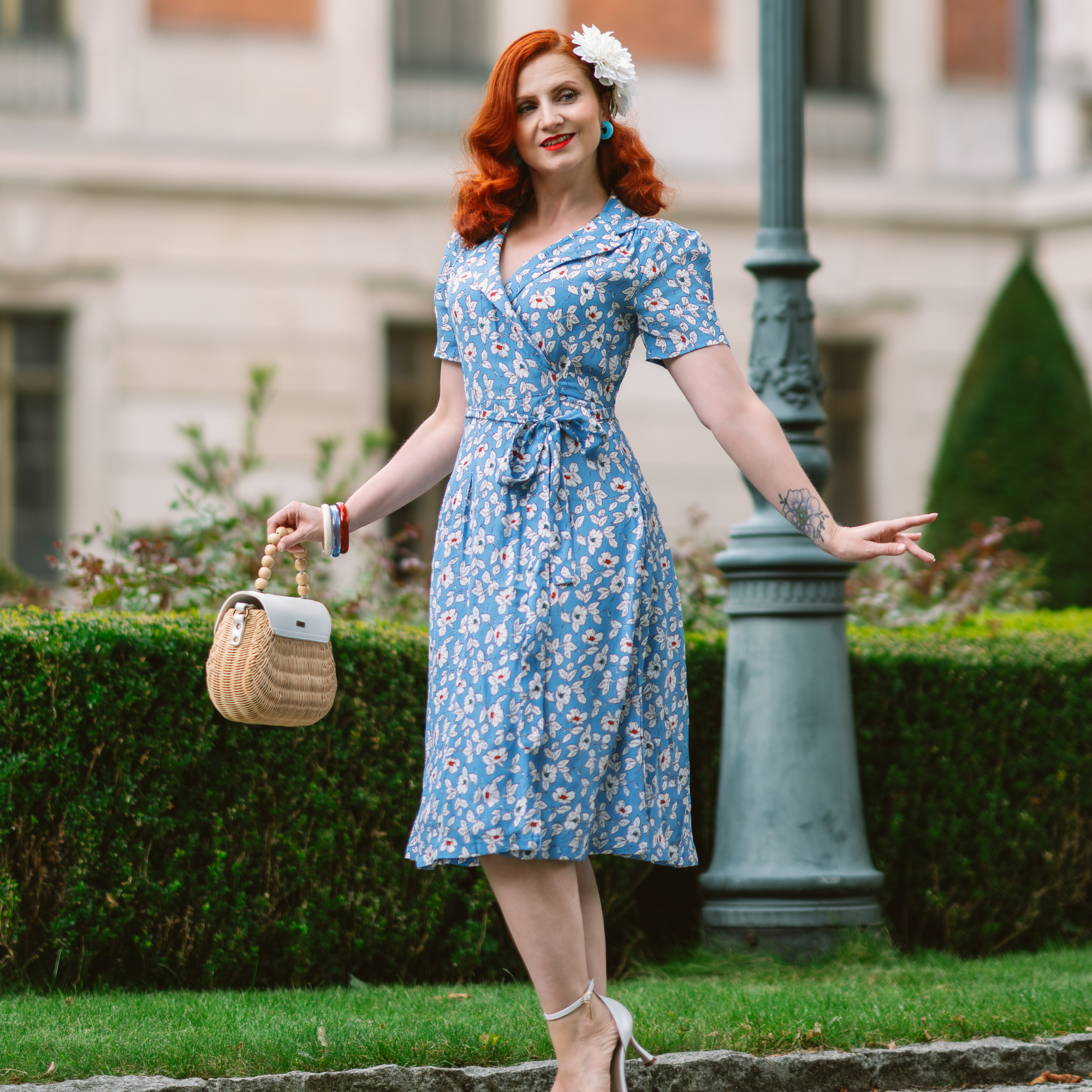 Peggy Wrap Dress in Palace Pansy