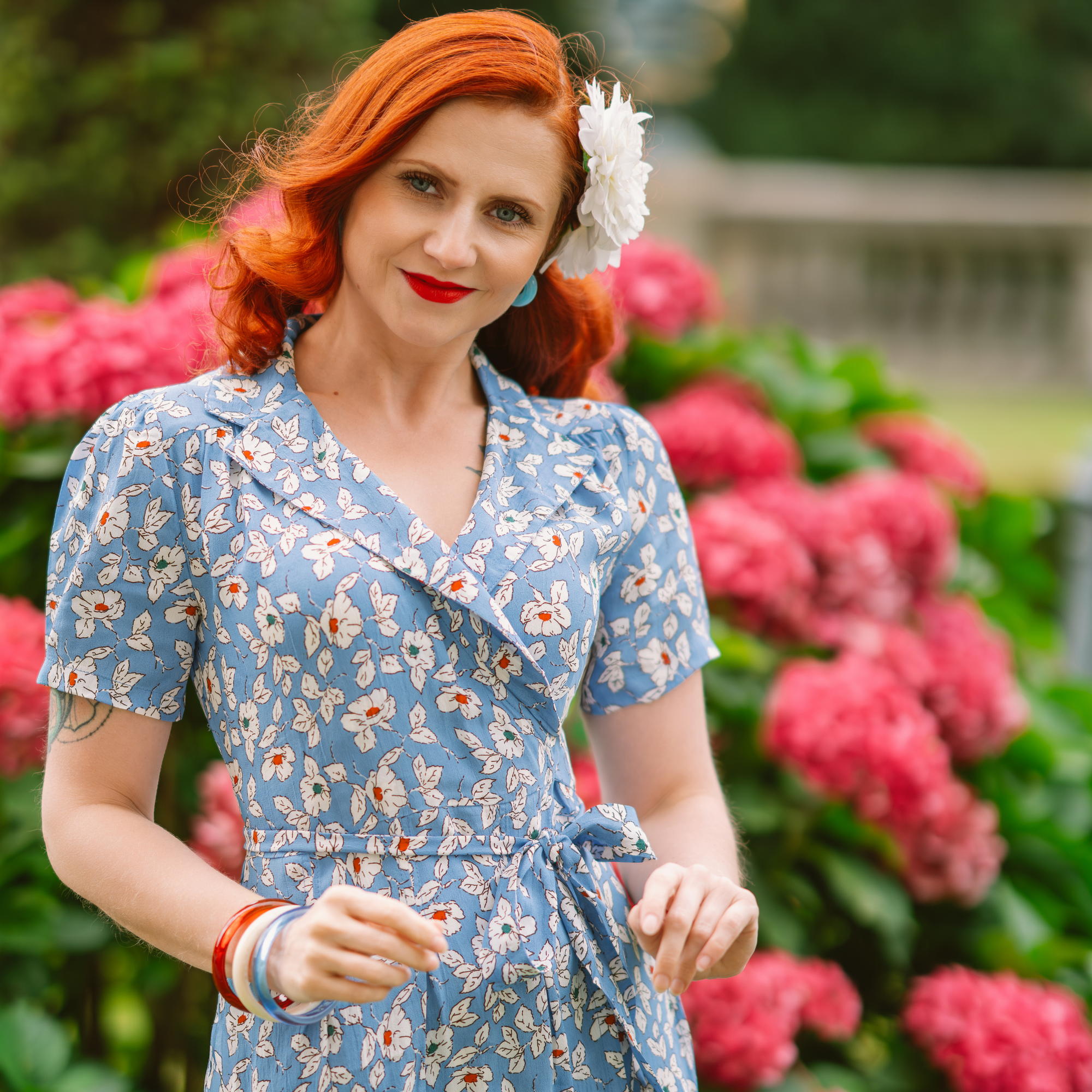 Peggy Wrap Dress in Palace Pansy