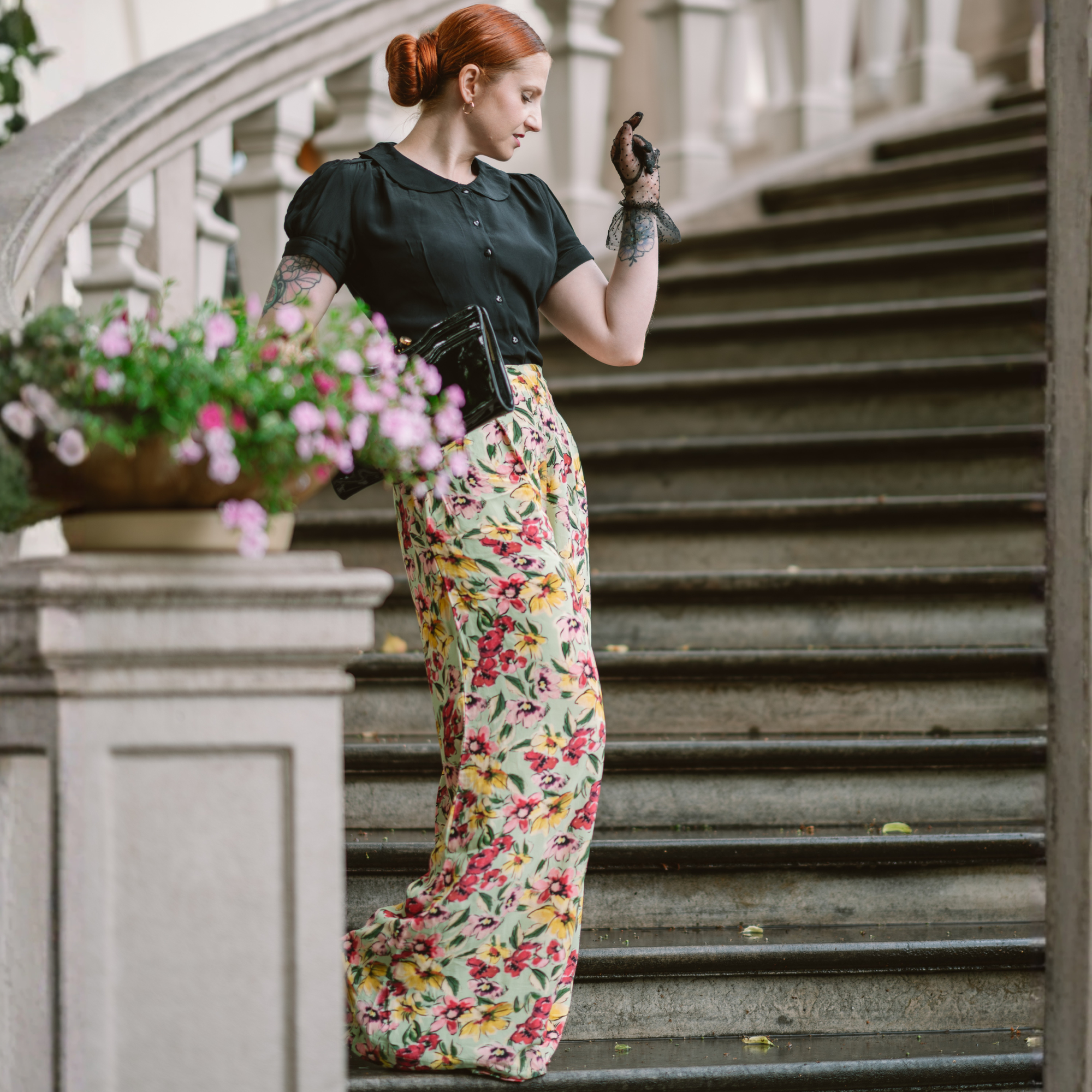 Vivien Swing Trousers in Wildflower