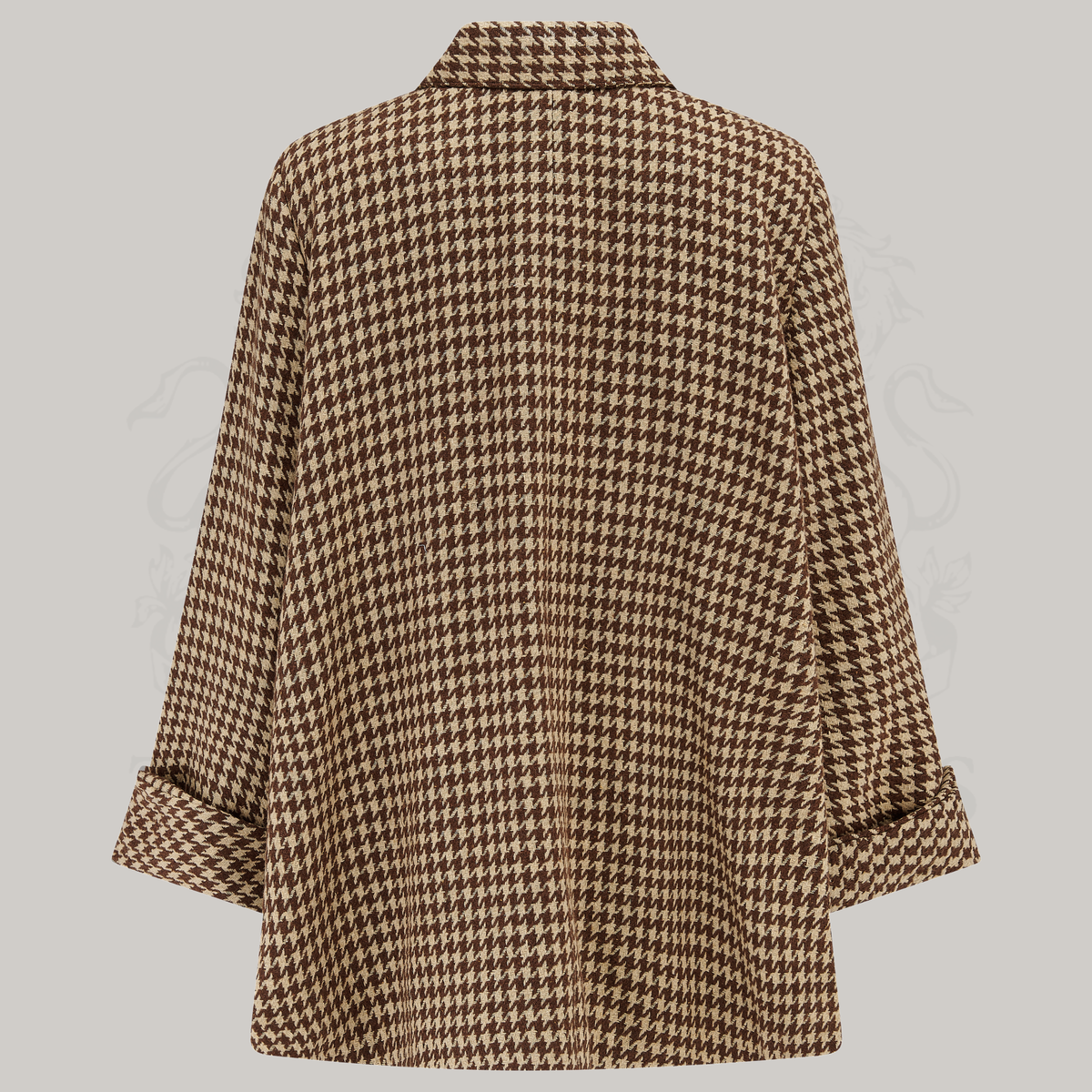 Swing Jacket in Brown Houndstooth