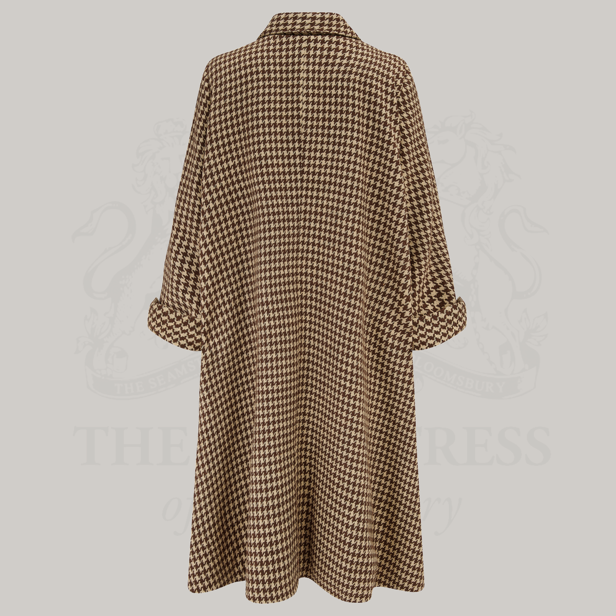 43&quot; Swing Coat in Brown Houndstooth