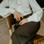 Tailored Audrey Trousers in Black Pinstripe