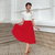 Circle Skirt in Navy Polka