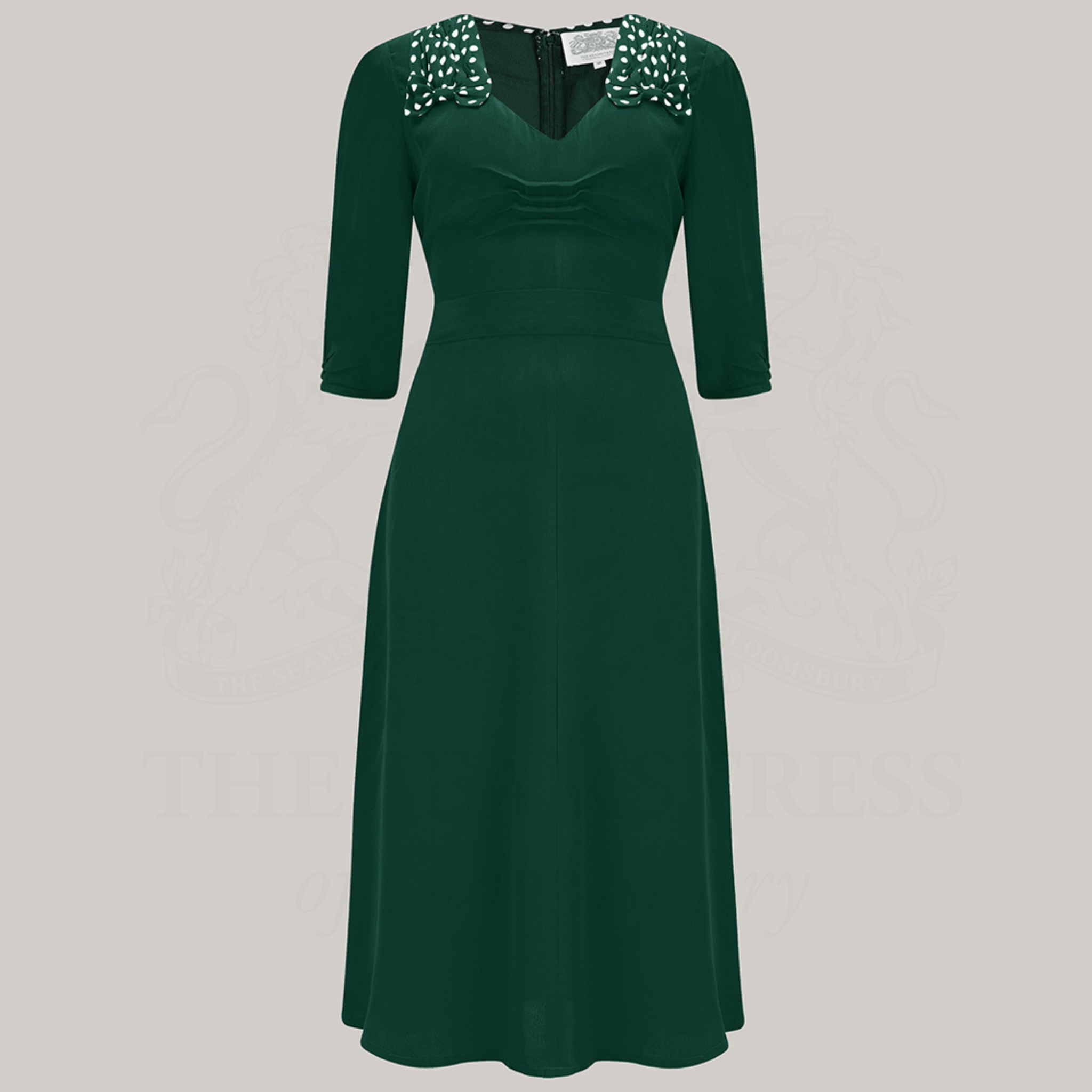 Veronica Dress in Hampton Green | Vintage 1940s Style Dress - The Seamstress of Bloomsbury Veronica Dress in Hampton Green | Vintage 1940s Style Dress - The Seamstress of Bloomsbury