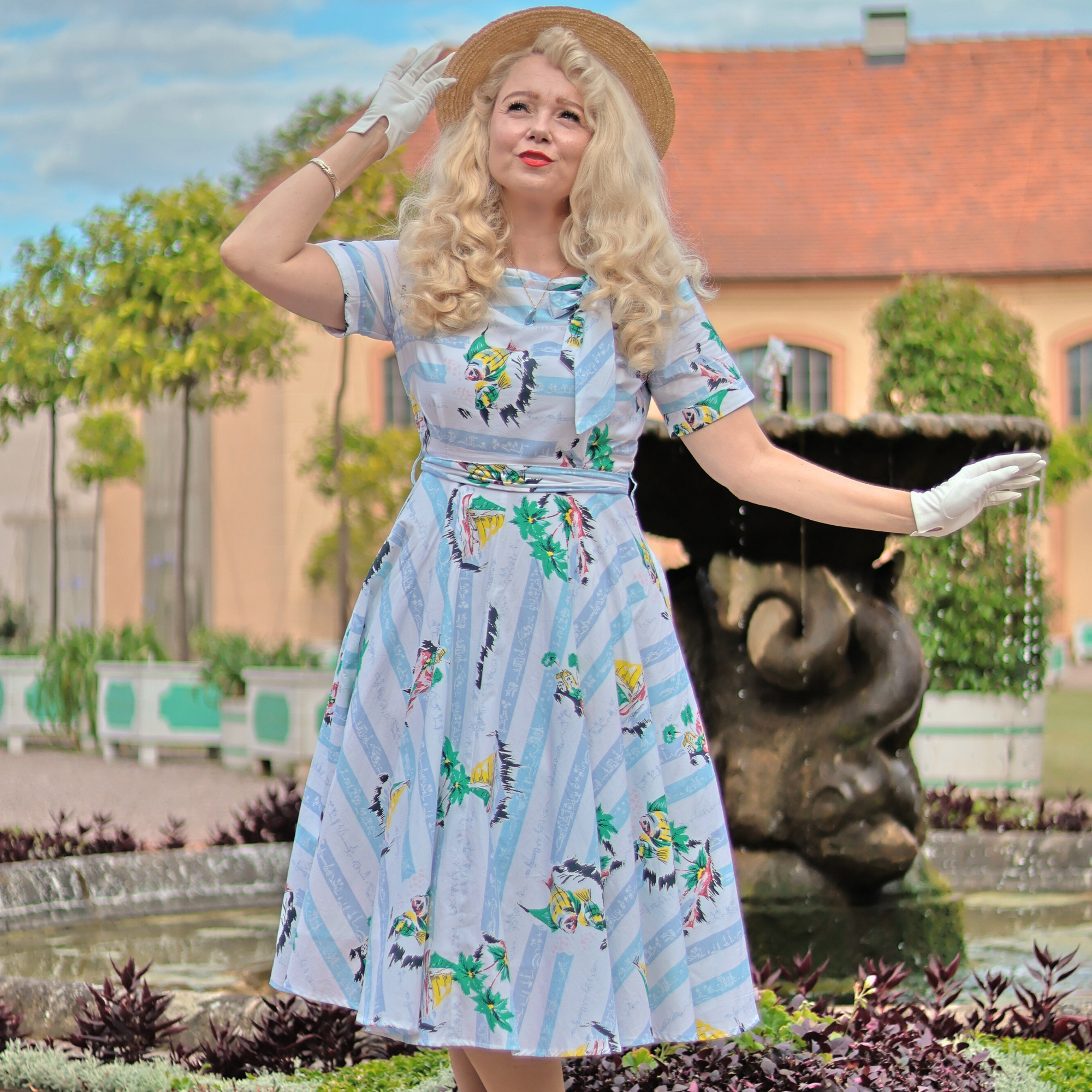 Cindy Dress in Cotton Seaside Print