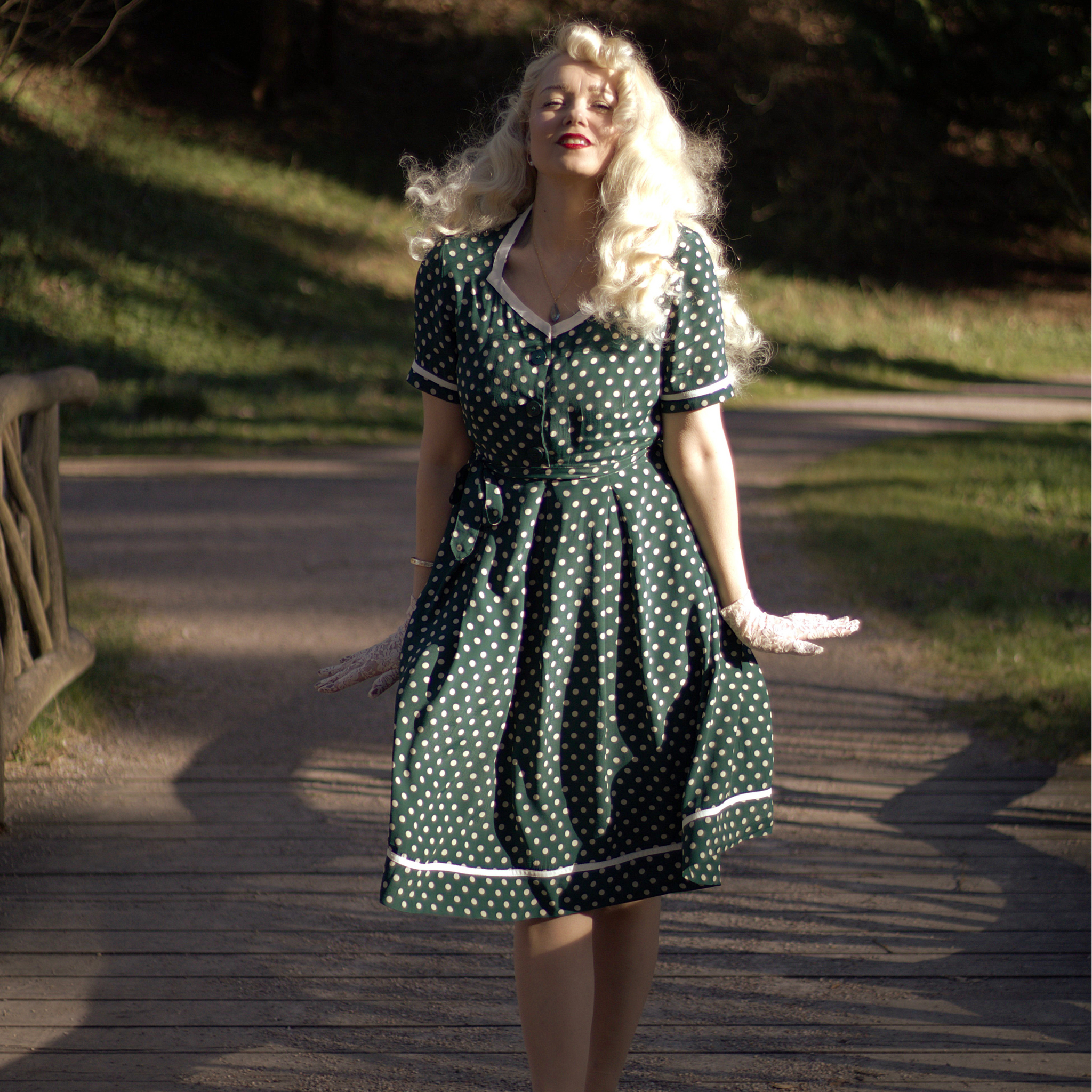 Francoise Dress in Green Polka | 1940s Vintage Style Tea Dress - The Seamstress of Bloomsbury Francoise Dress in Green Polka | 1940s Vintage Style Tea Dress - The Seamstress of Bloomsbury