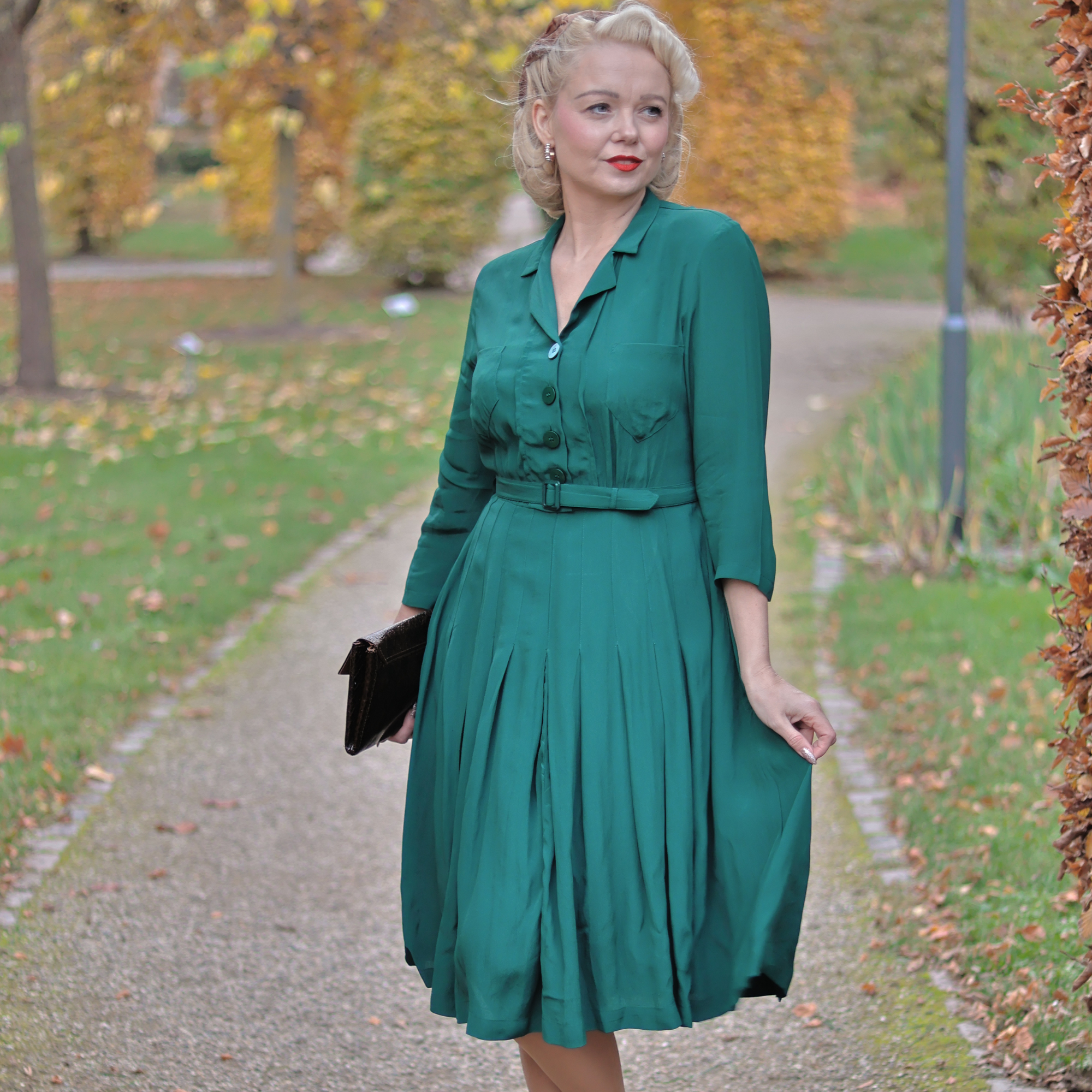 Lucille Shirtwaister Dress in Hampton Green