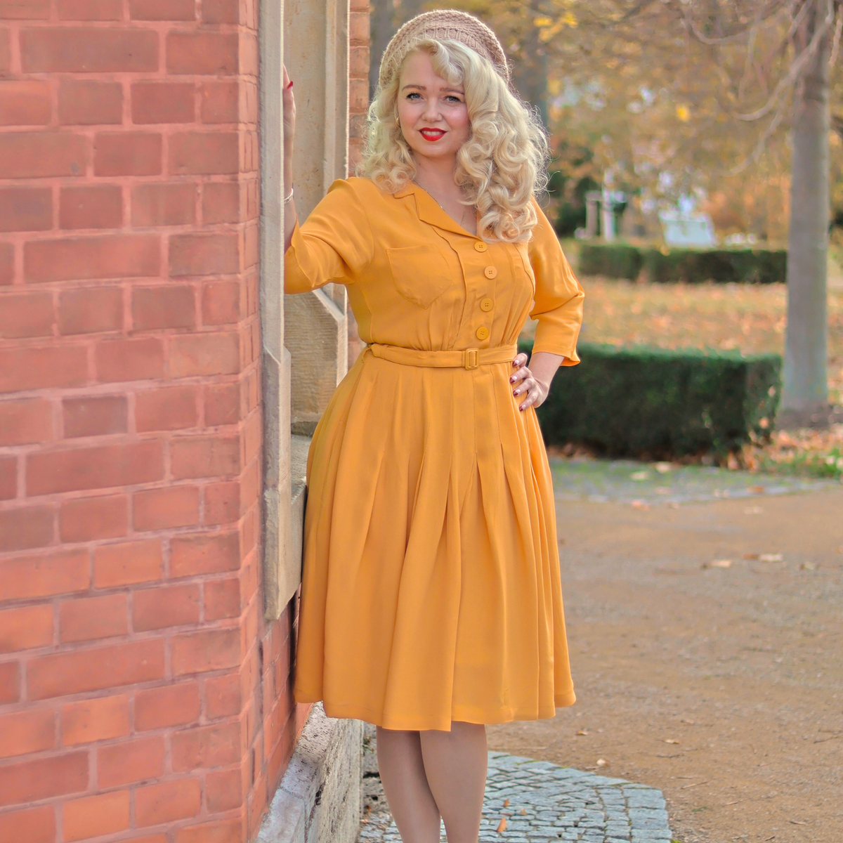 Lucille Shirtwaister Dress in Mustard