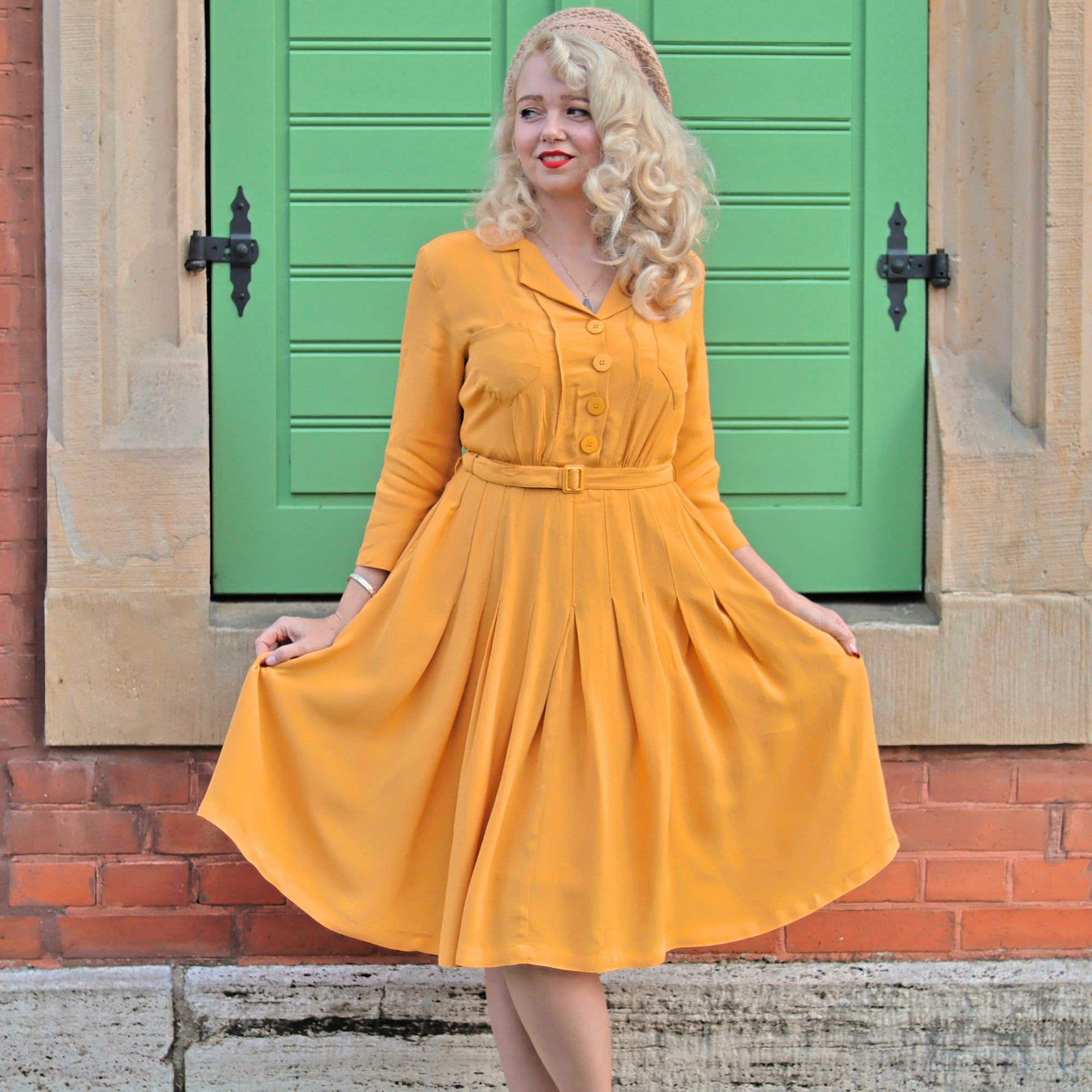 Lucille Shirtwaister Dress in Mustard