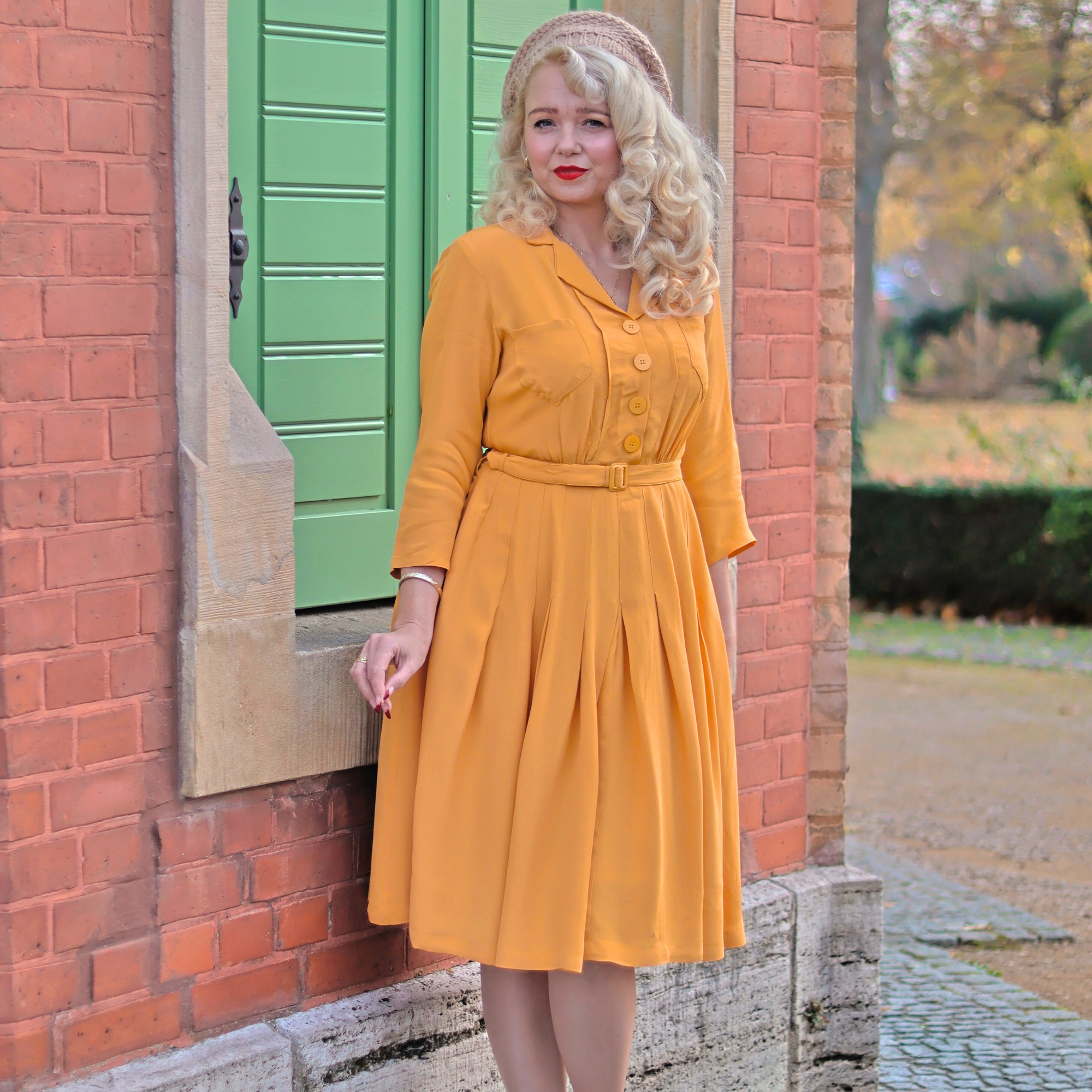 Lucille Shirtwaister Dress in Mustard