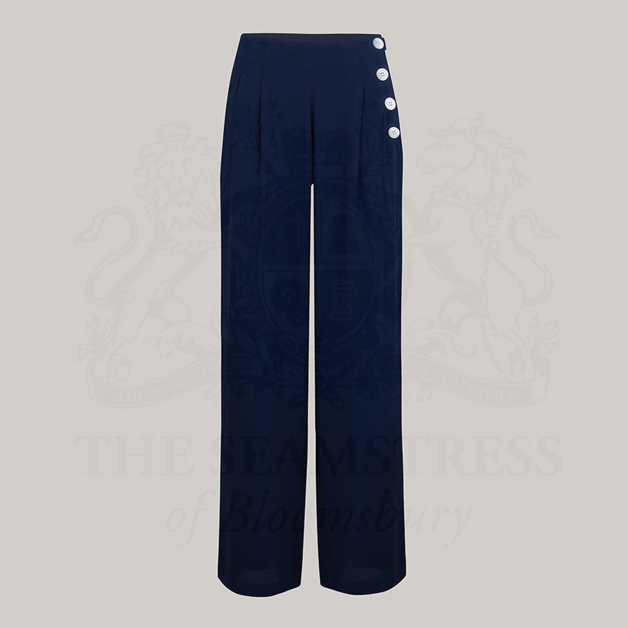Audrey Trousers French Navy  Vintage Style Women's Trousers - The