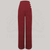 Wide-leg 1940s women’s trousers in burgundy. Four decorative buttons are down the left from the waist with a hidden zip in the side seam. 