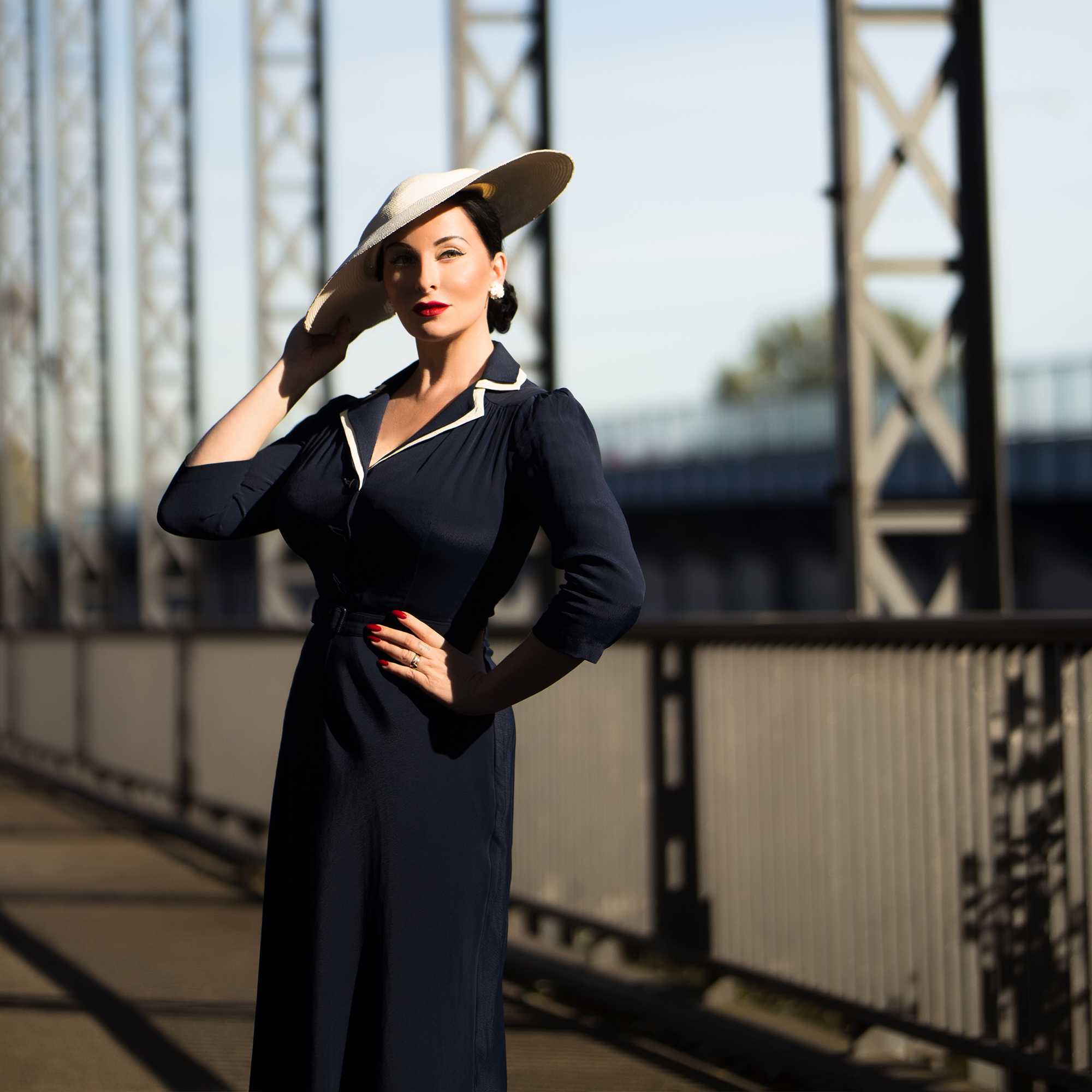 Lisa-Mae Shirtwaister Dress in French Navy