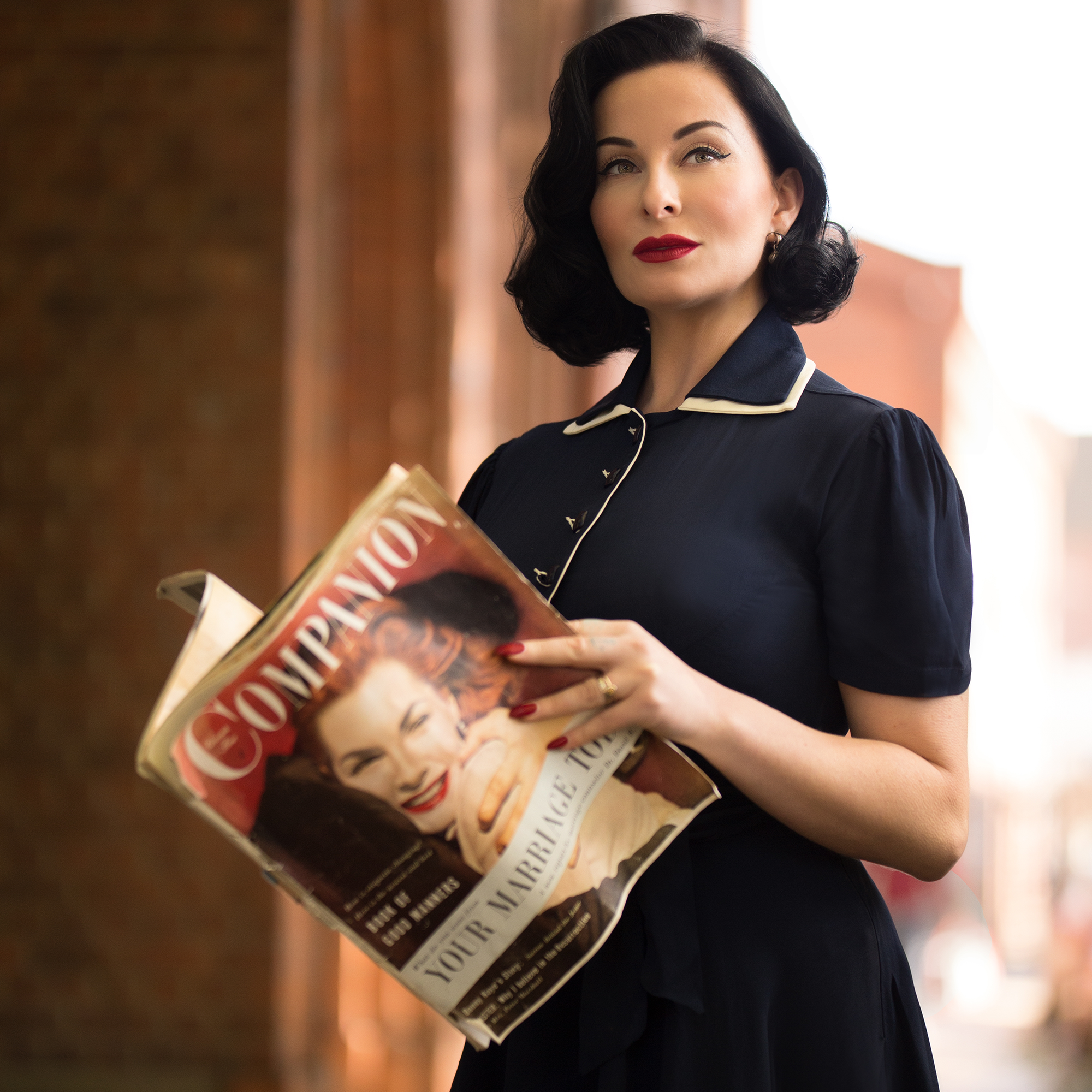 Mae Tea Dress in French Navy