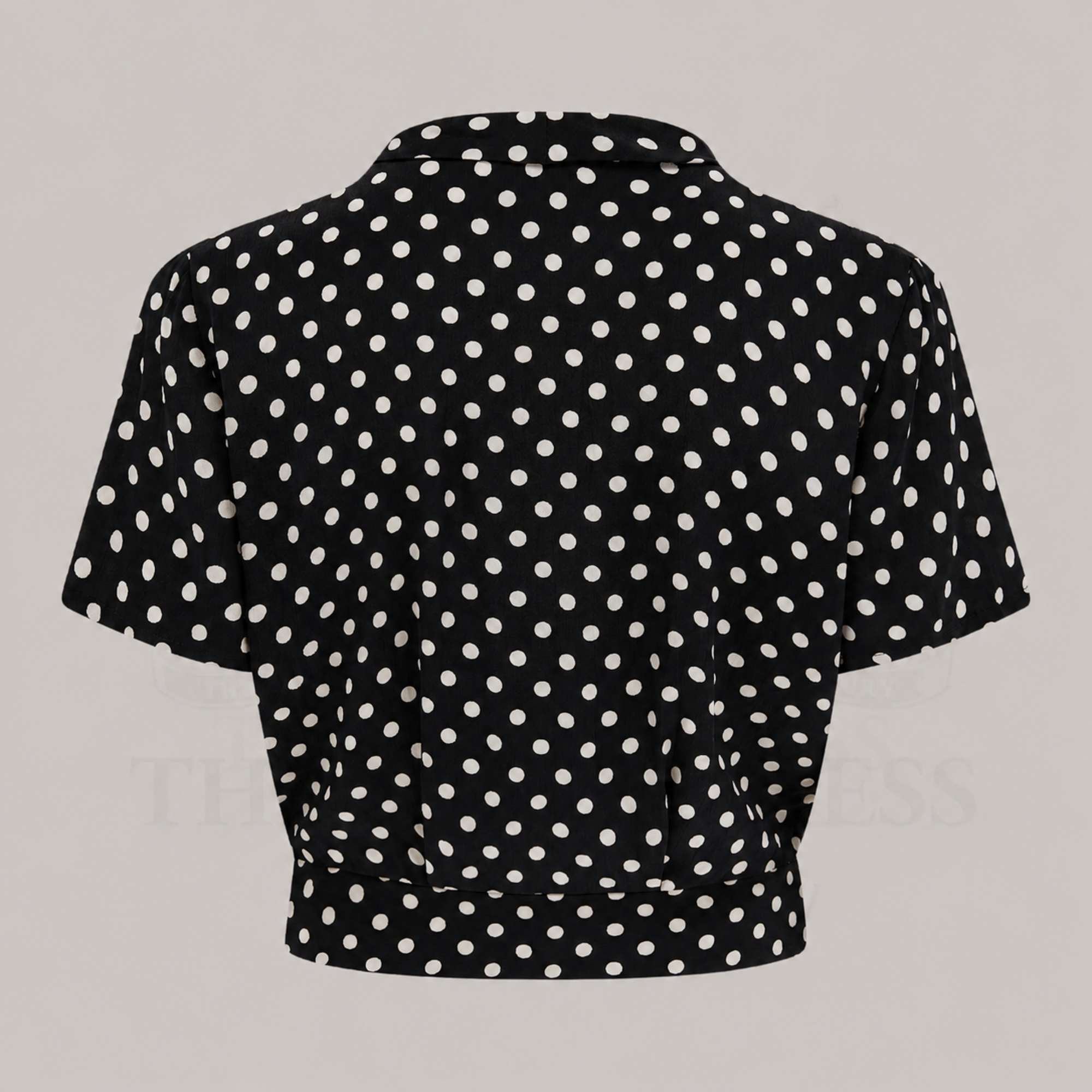 Bonnie Sailor Blouse Short Sleeve in Black Polka