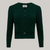 A 1940s style cable knitted cardigan in dark green. Matching cream buttons feature down the front of the cardigan.