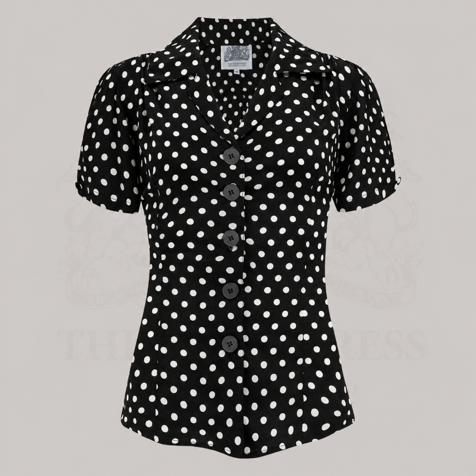 Grace Blouse in Black Polka