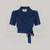 Greta Wrap Blouse in French Navy