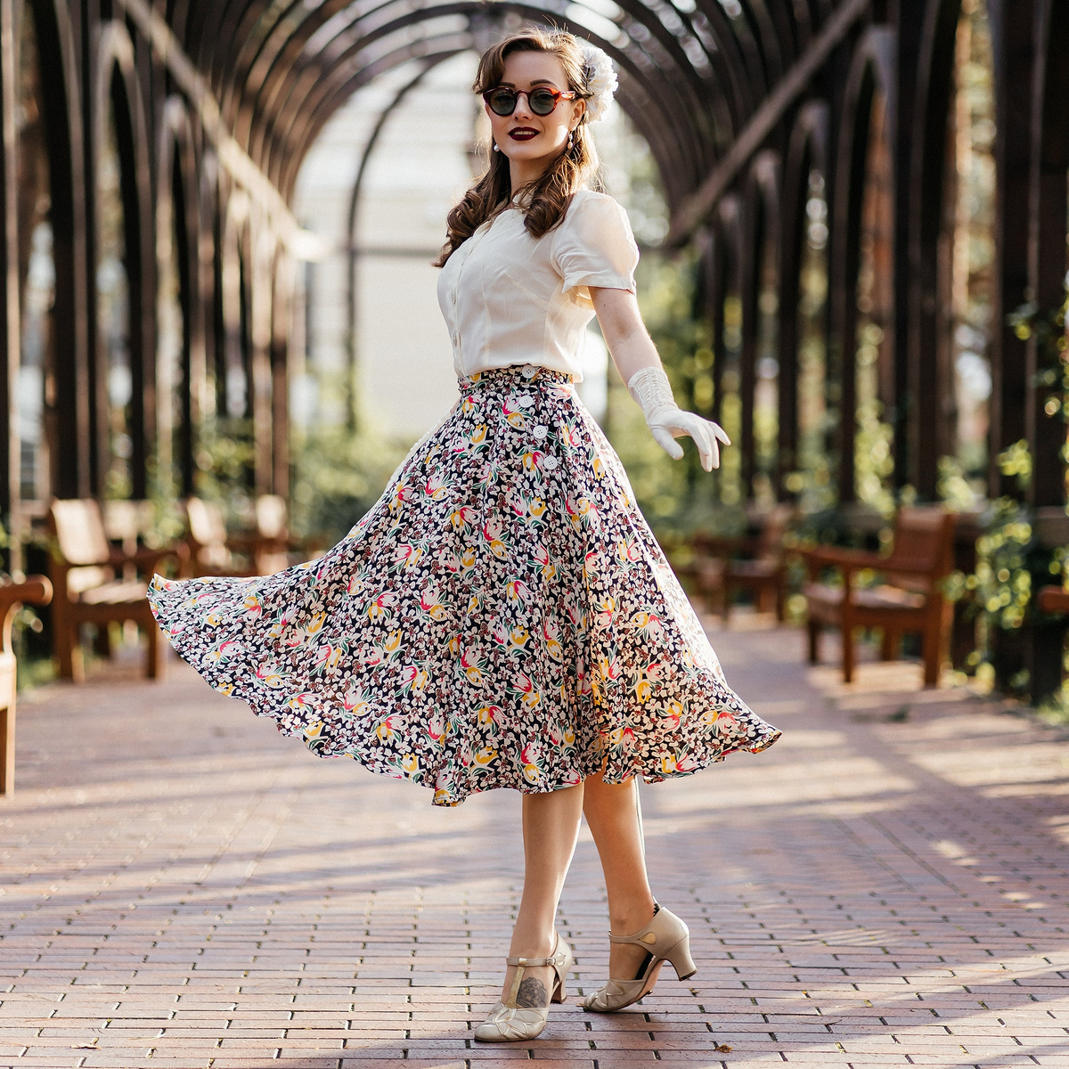 Isabelle Skirt in Tulip Print